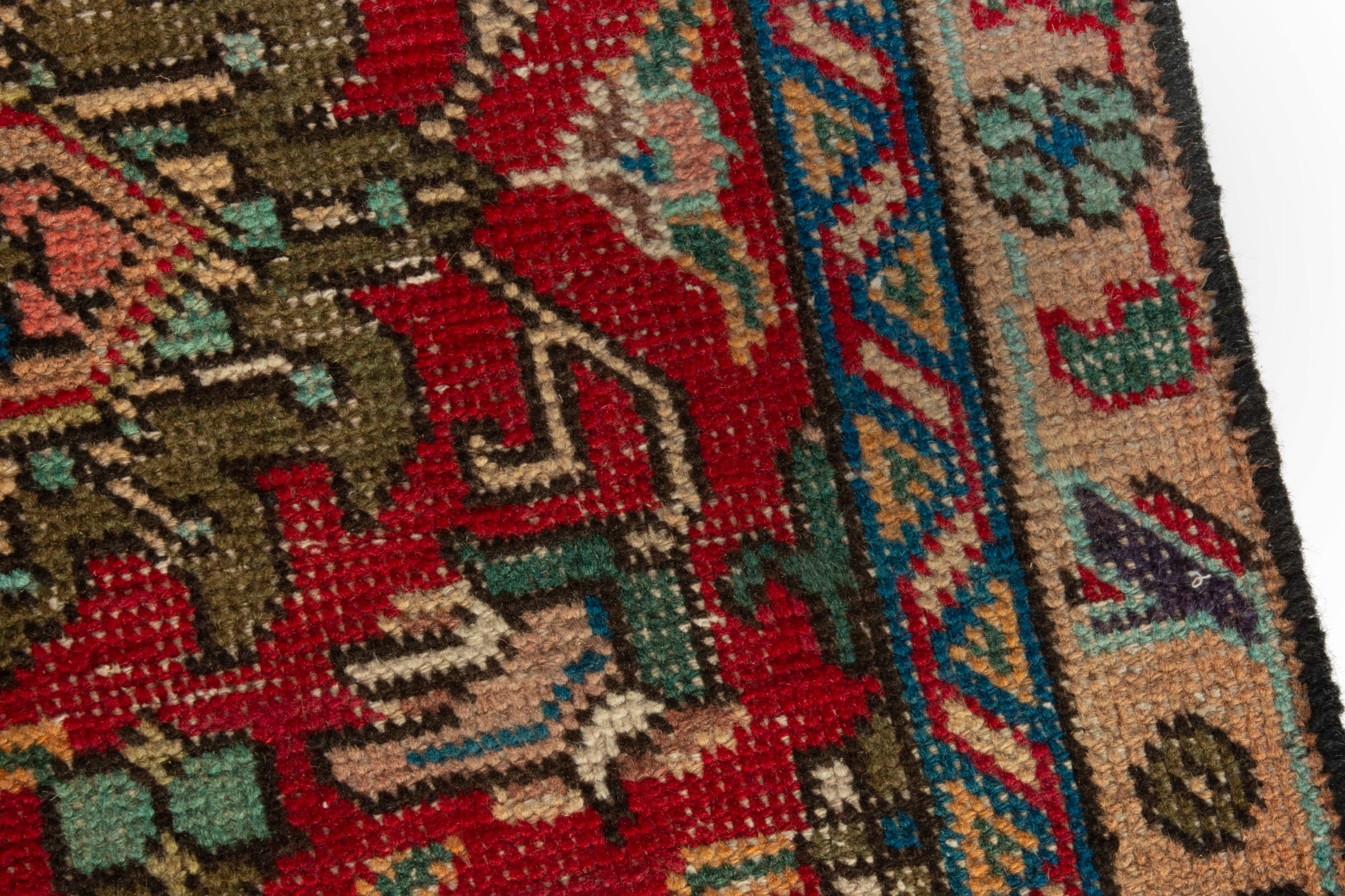 Persian Tabriz oversized rug in deep red and greige, view 7 of 18