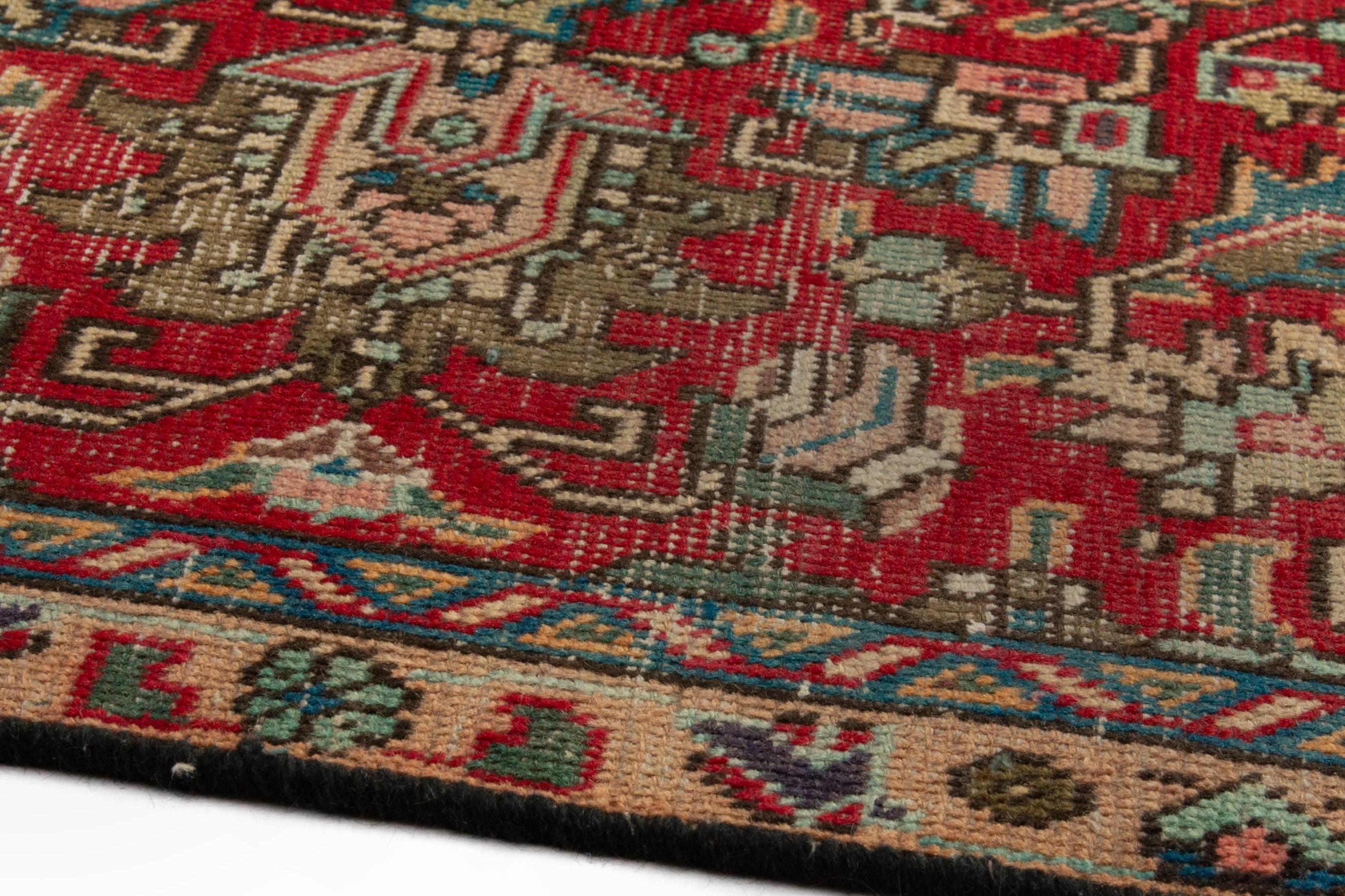 Persian Tabriz oversized rug in deep red and greige, view 8 of 18