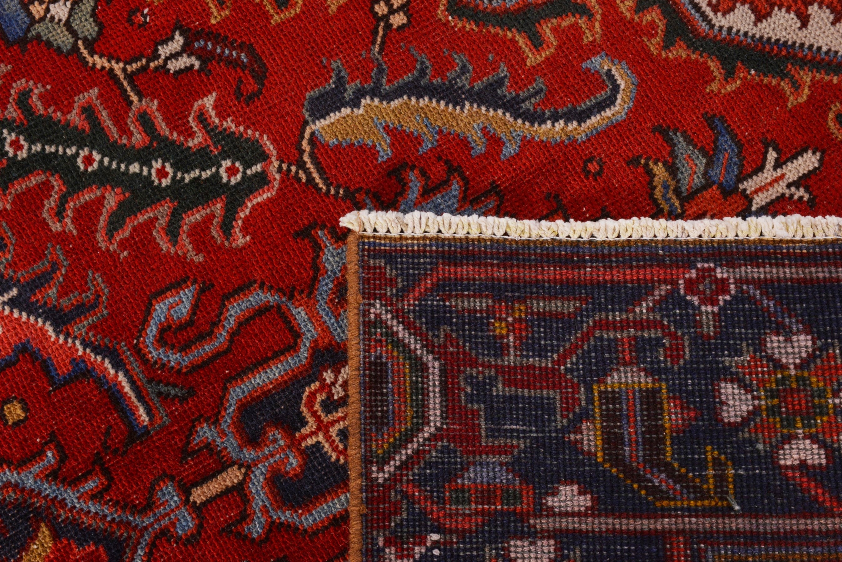 Persian Gorevan oversized rug in deep red and burgundy, view 19 of 19
