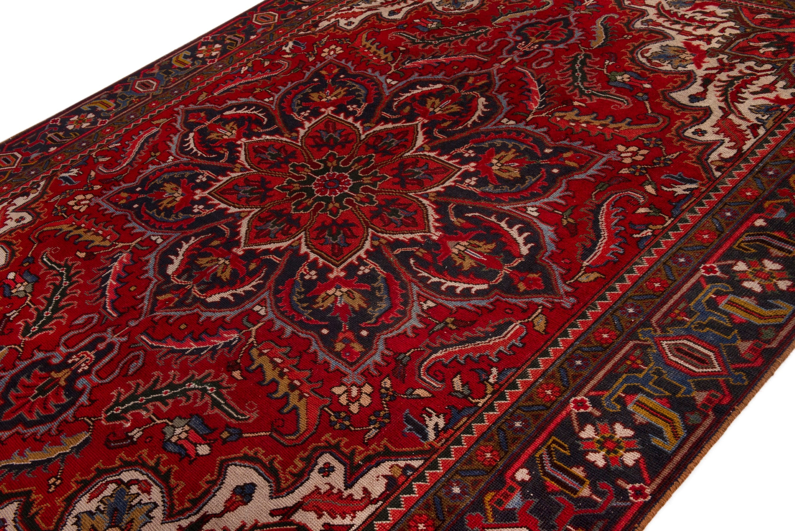 Persian Gorevan oversized rug in deep red and burgundy, view 4 of 19