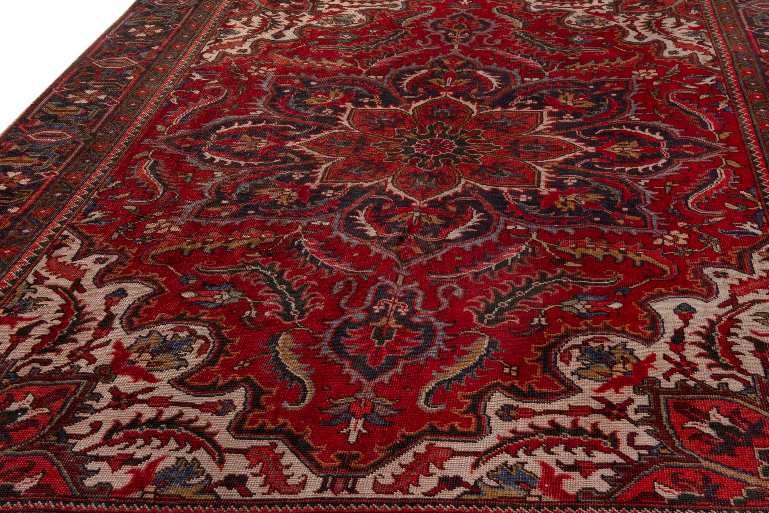 Persian Gorevan oversized rug in deep red and burgundy, view 8 of 19