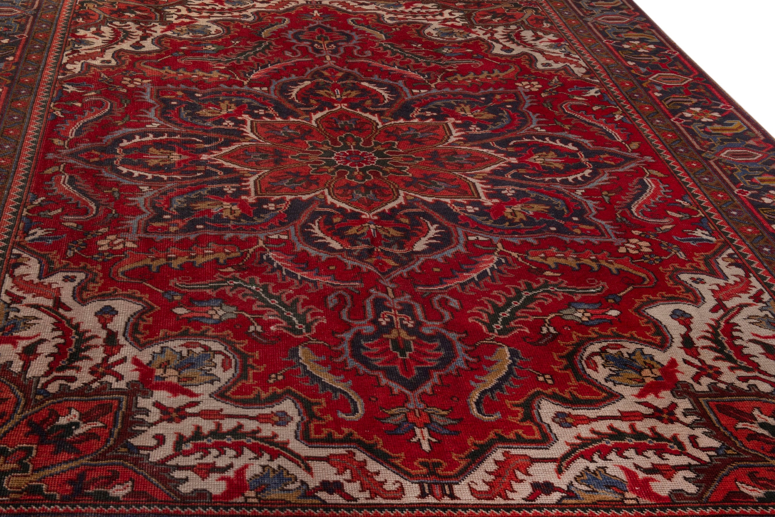 Persian Gorevan oversized rug in deep red and burgundy, view 9 of 19