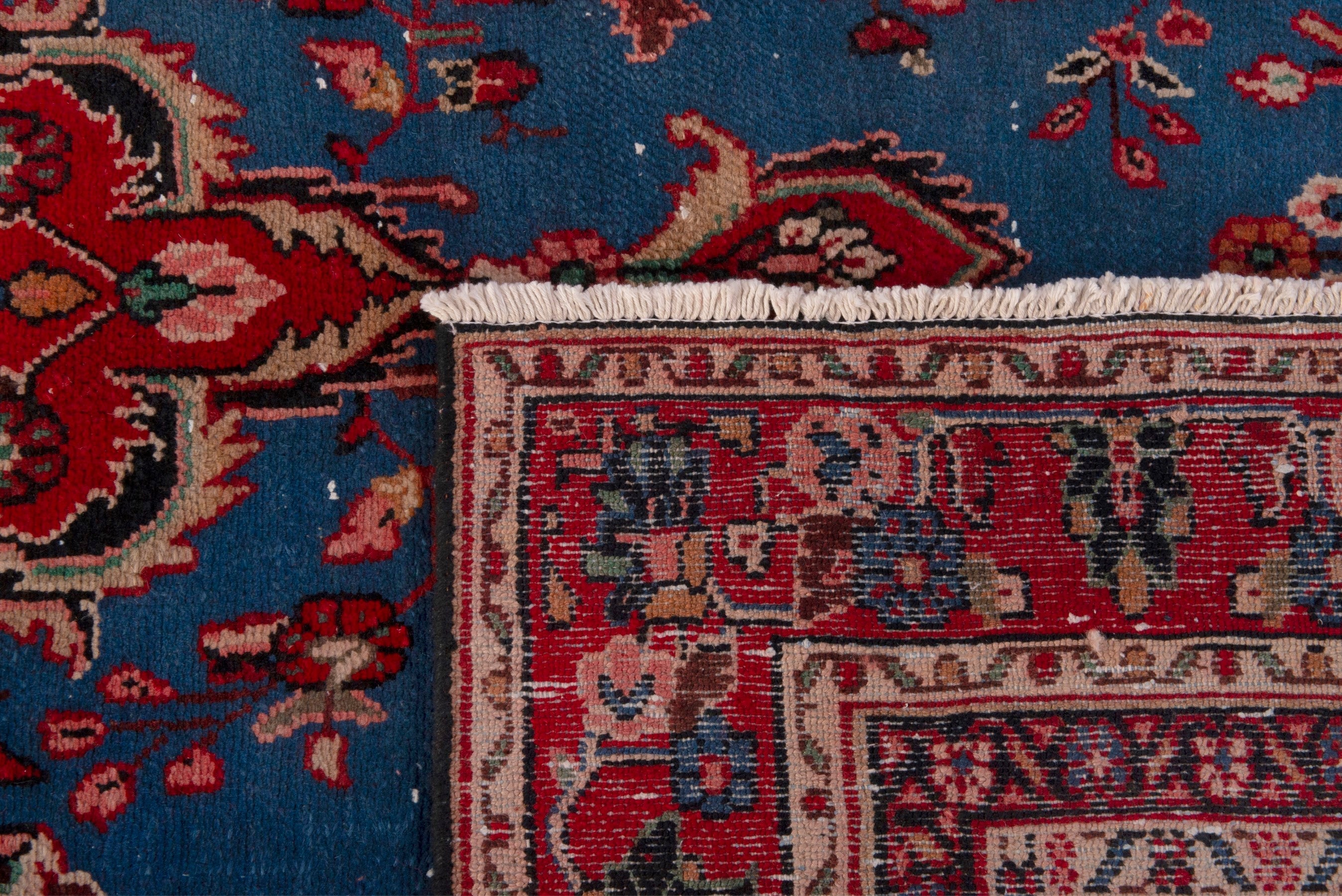 Persian Hamedan oversized rug in dark blue and deep red, view 20 of 20