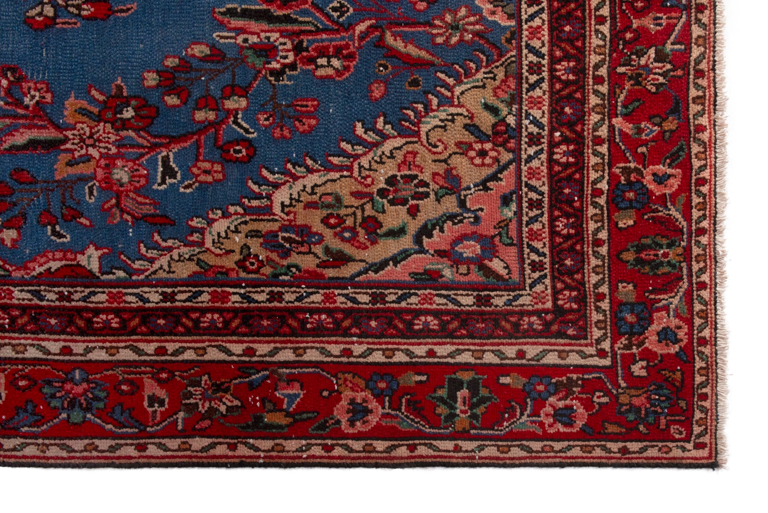 Persian Hamedan oversized rug in dark blue and deep red, view 5 of 20