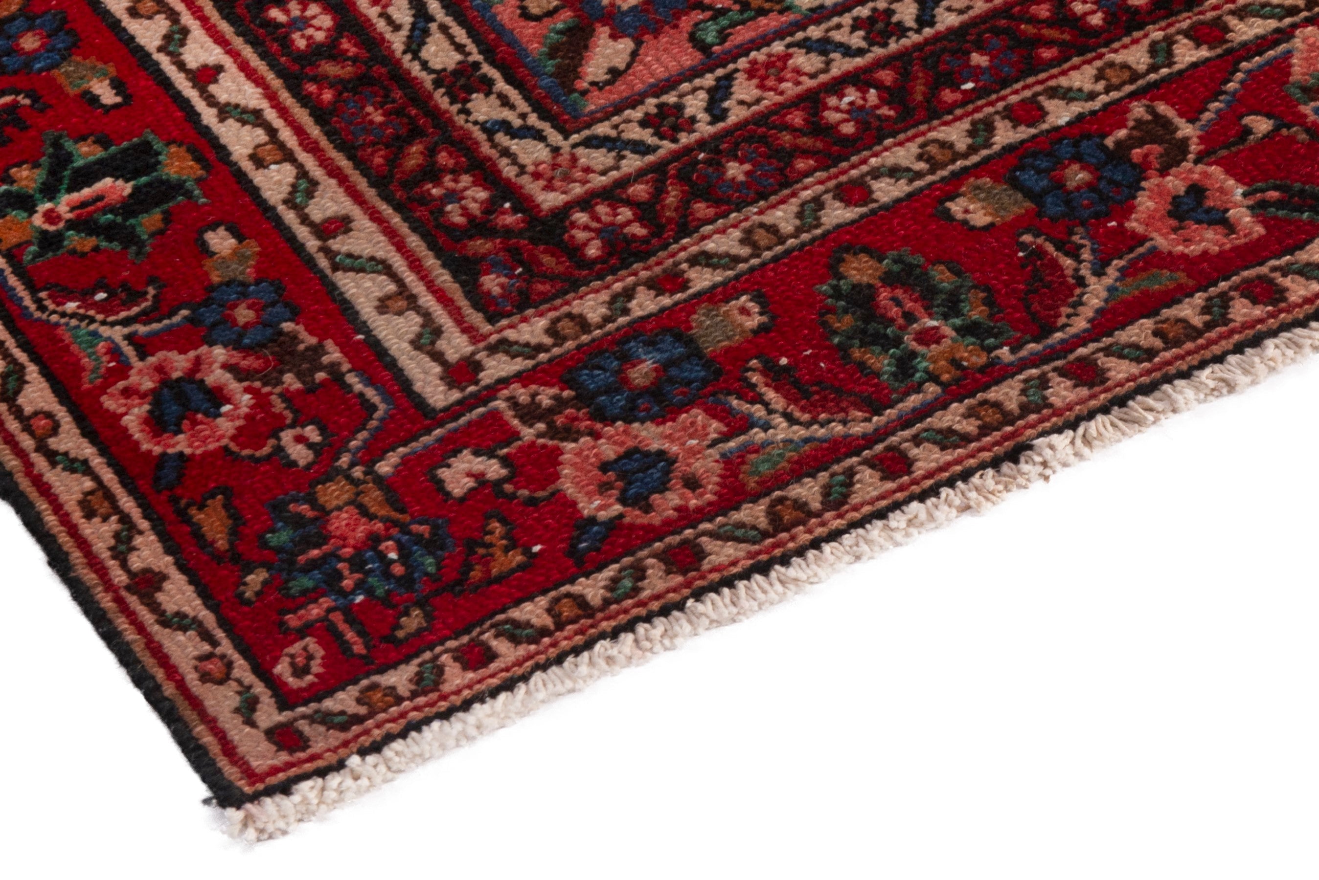 Persian Hamedan oversized rug in dark blue and deep red, view 6 of 20