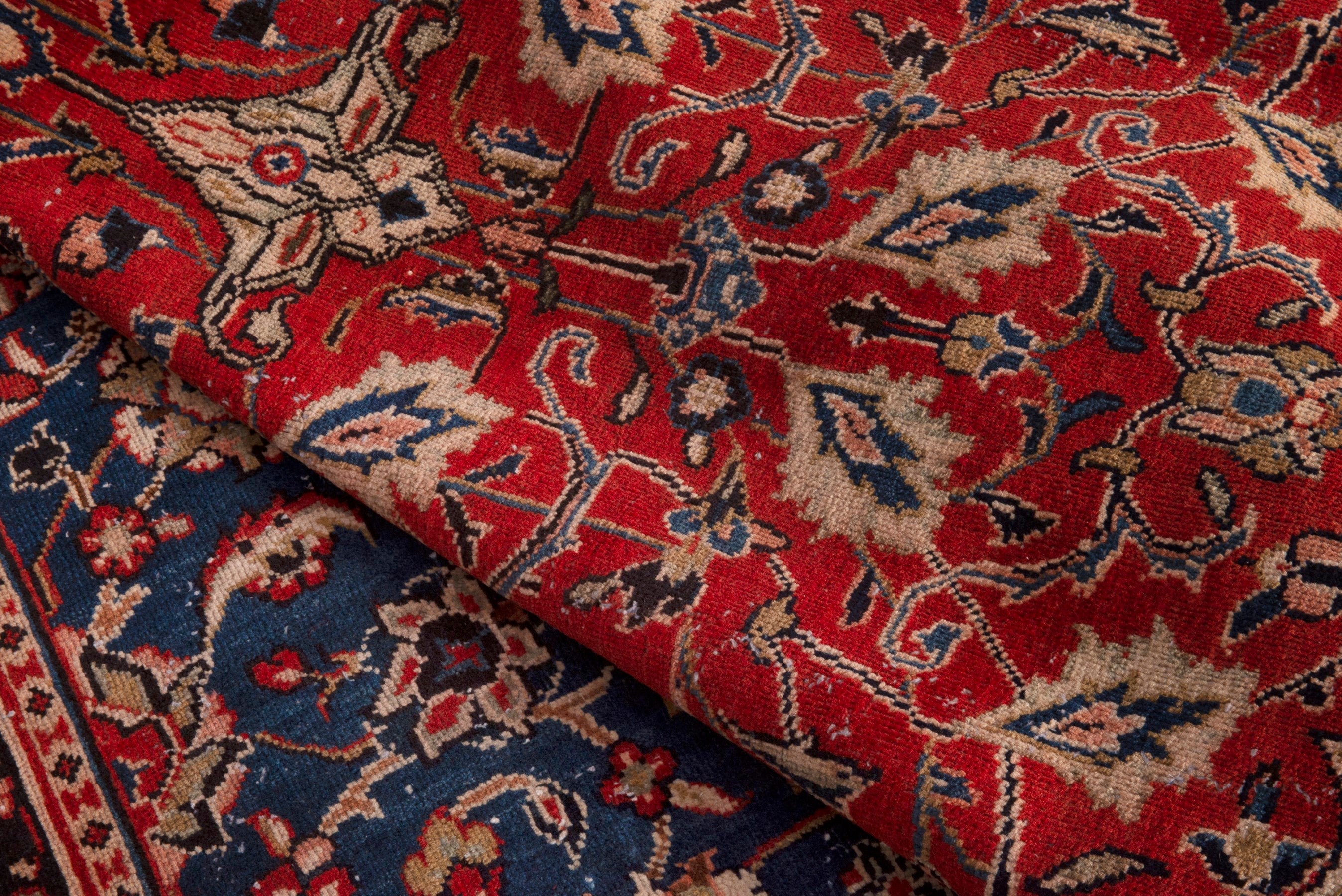 Persian Mahal oversized rug in deep red and navy, view 20 of 22