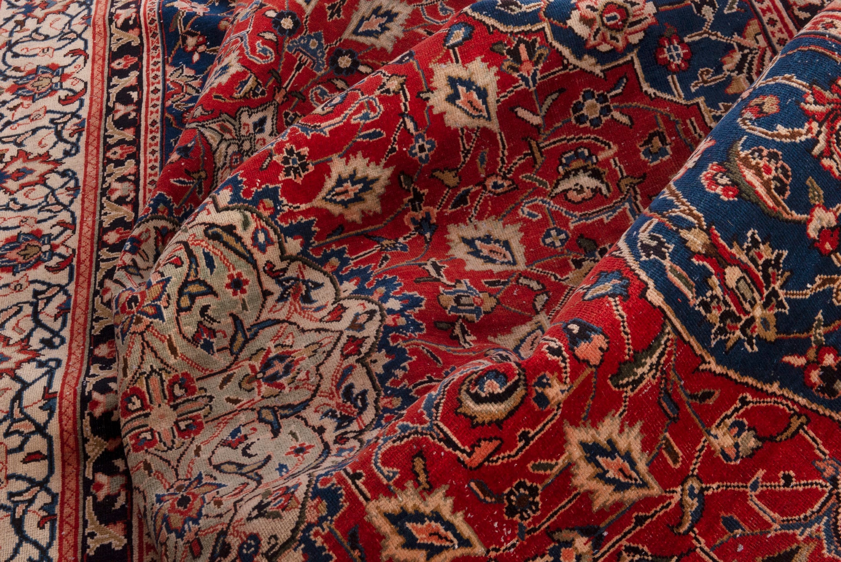 Persian Mahal oversized rug in deep red and navy, view 21 of 22