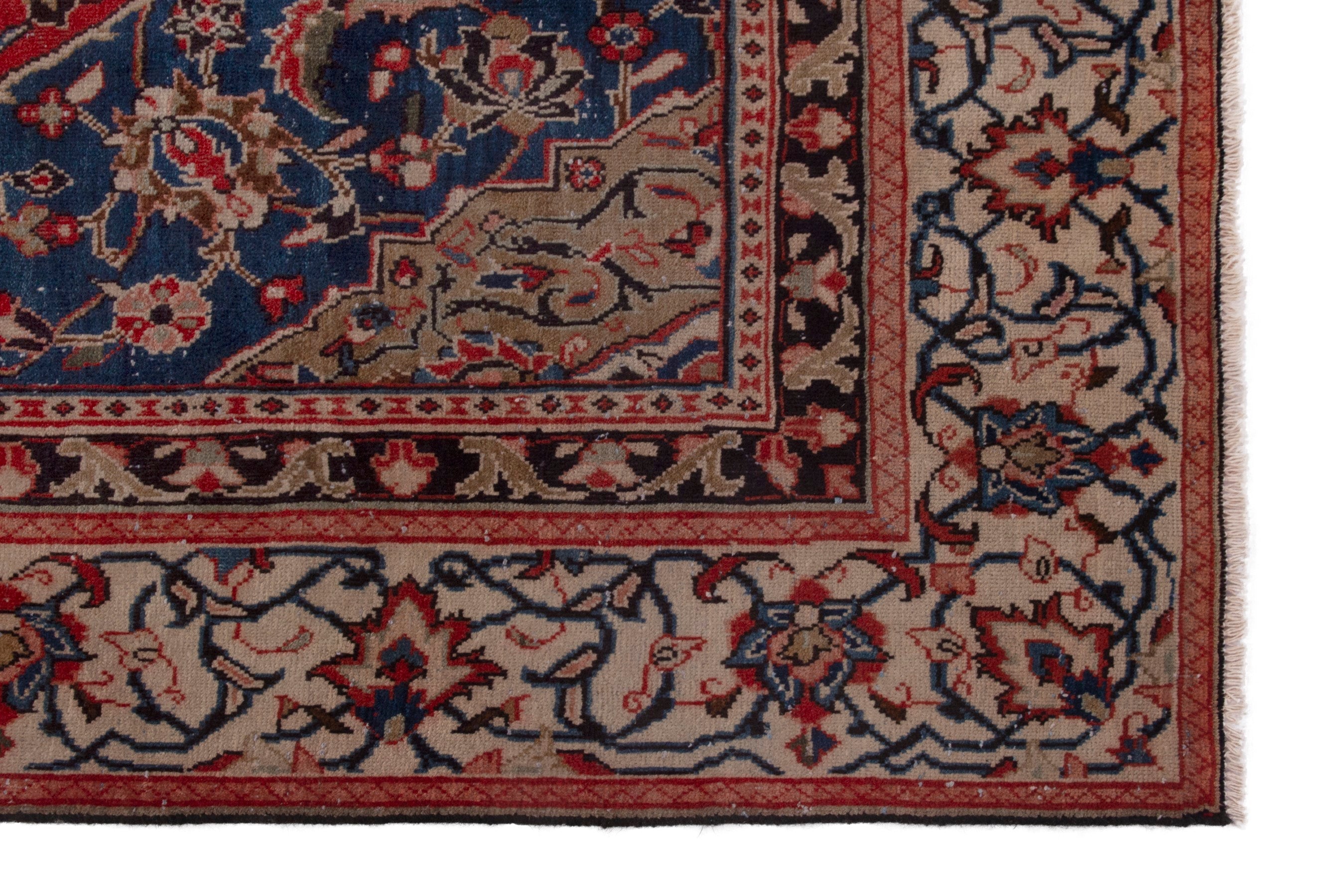Persian Mahal oversized rug in deep red and navy, view 5 of 22
