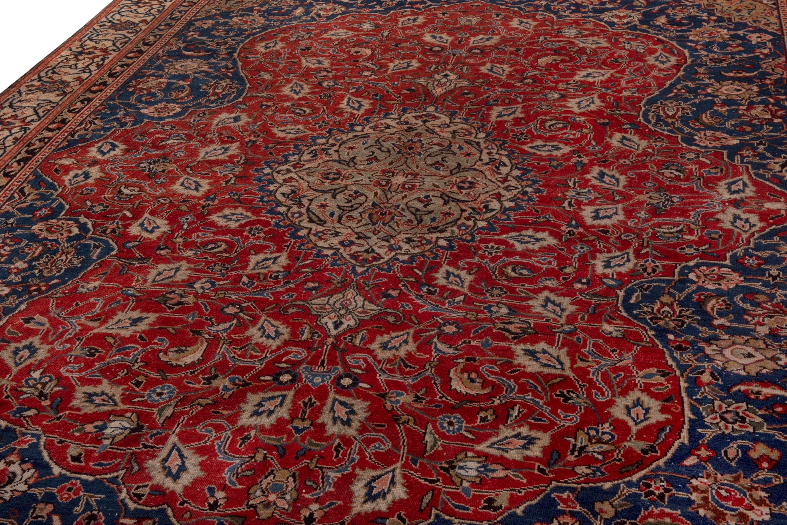 Persian Mahal oversized rug in deep red and navy, view 9 of 22