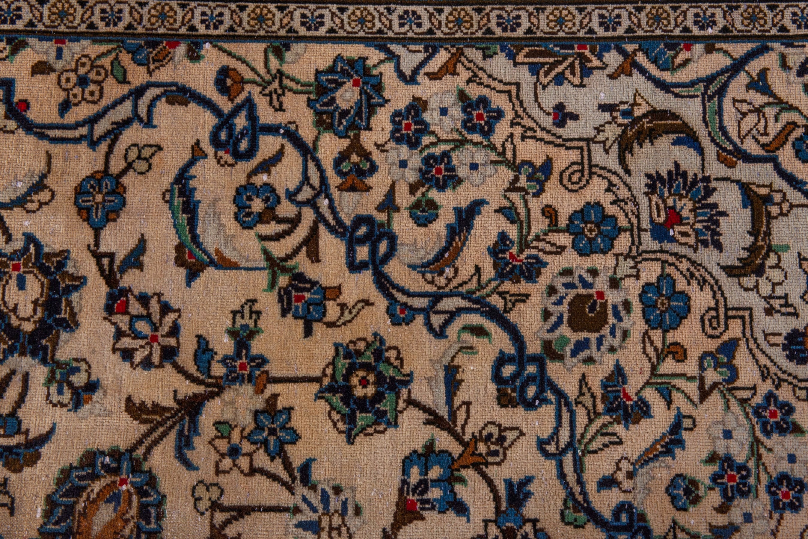 Persian Kashan oversized rug in cream and dark taupe, view 16 of 22