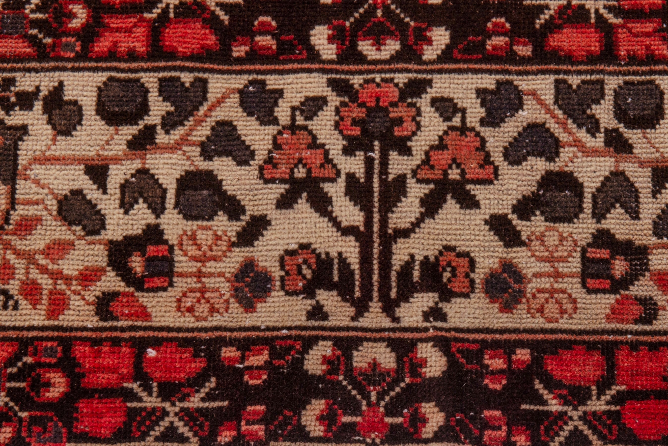 Persian Ferdos area rug in rust and cream, view 11 of 21