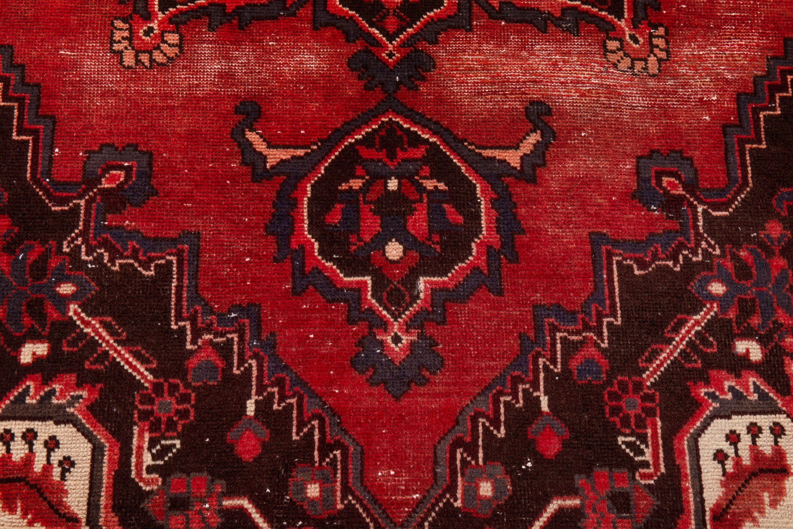 Persian Ferdos area rug in rust and cream, view 12 of 21