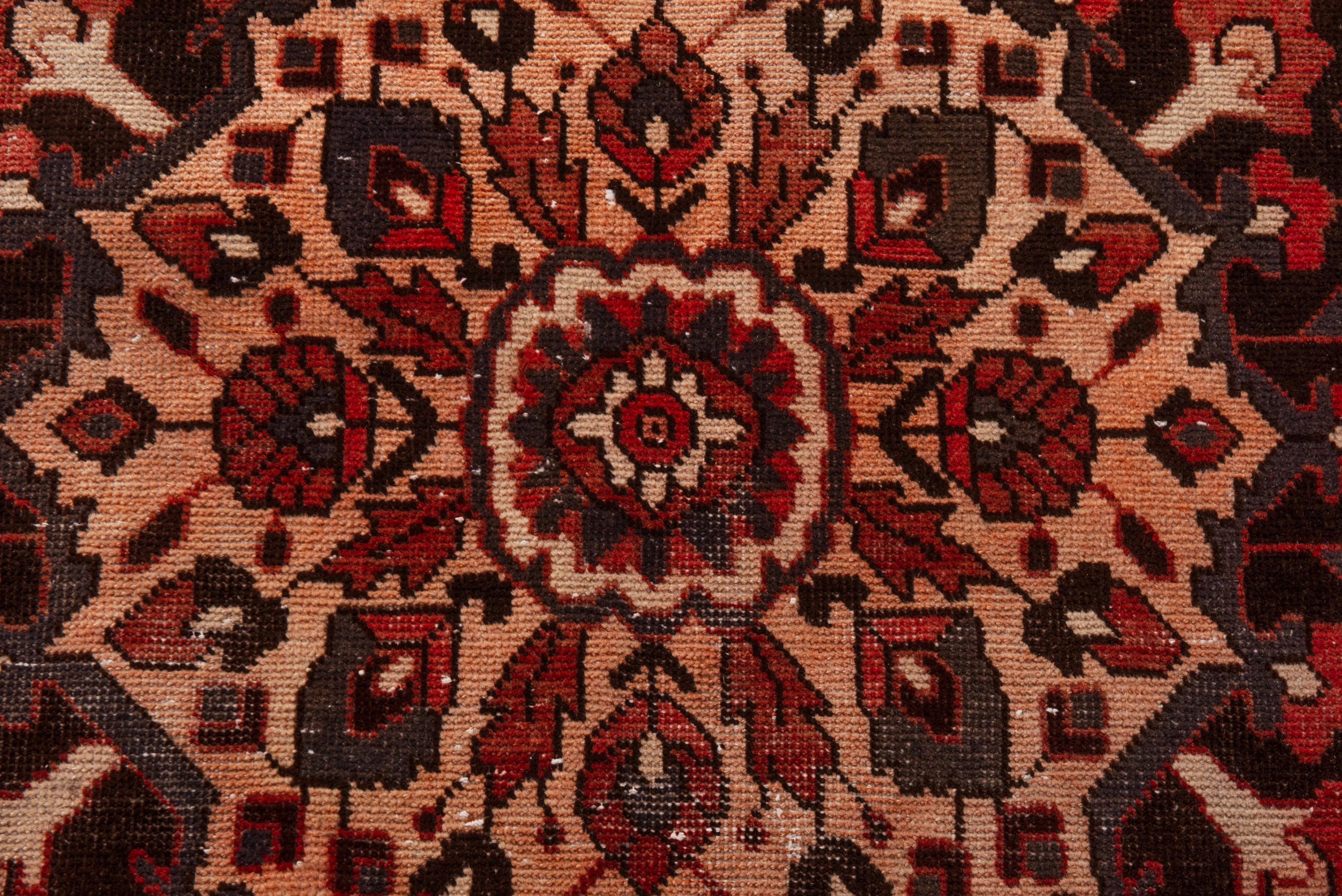 Persian Ferdos area rug in rust and cream, view 13 of 21