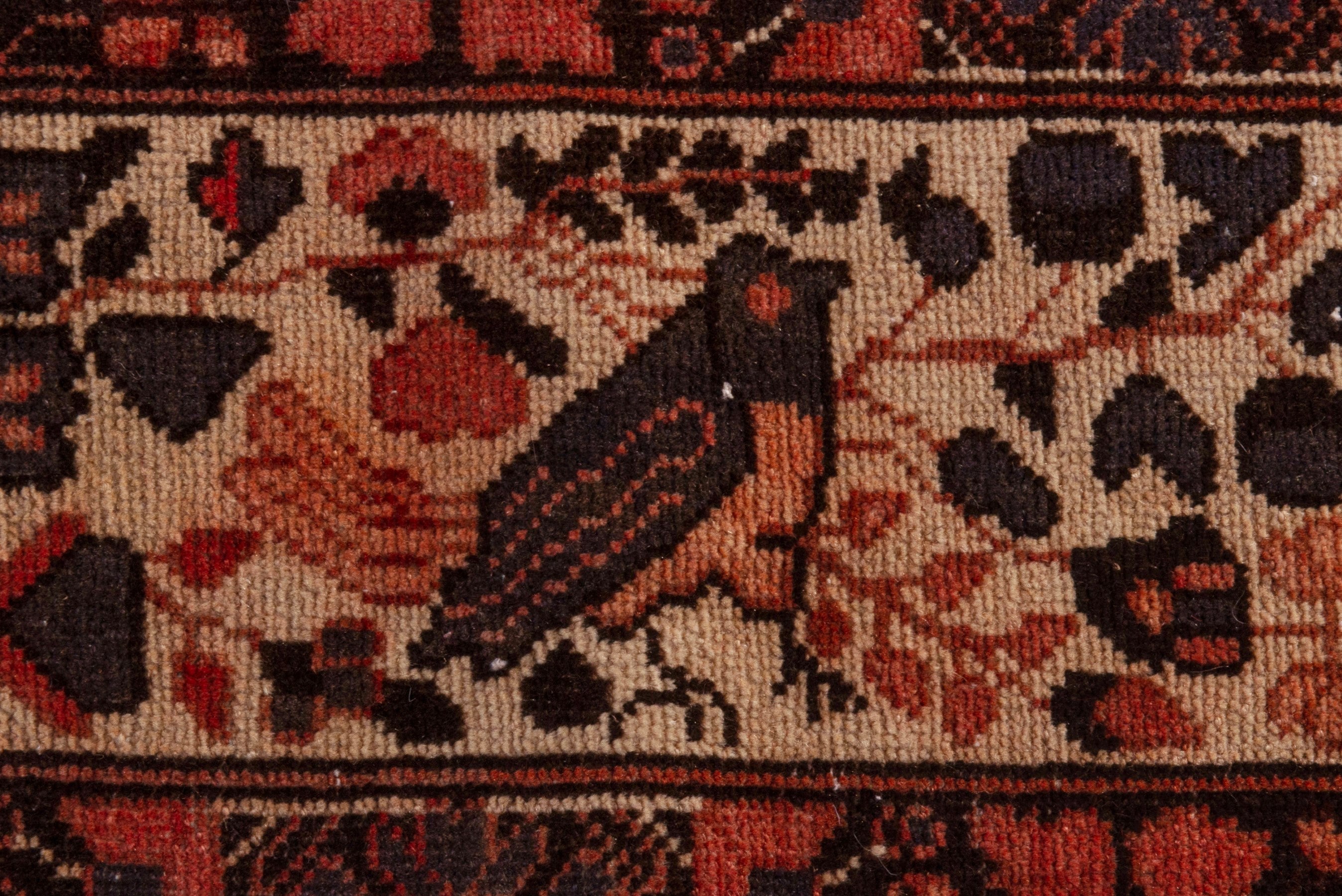 Persian Ferdos area rug in rust and cream, view 14 of 21
