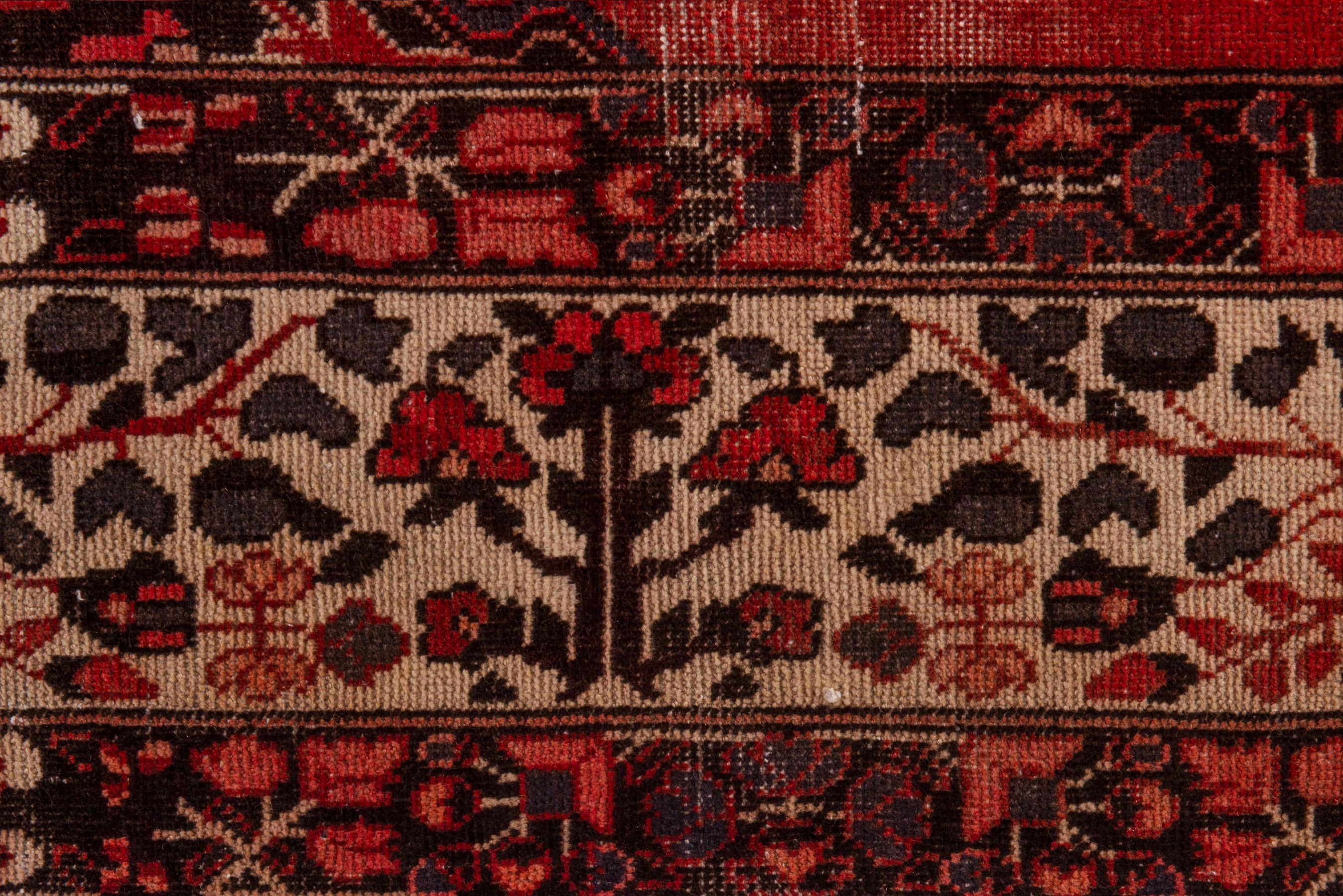 Persian Ferdos area rug in rust and cream, view 15 of 21