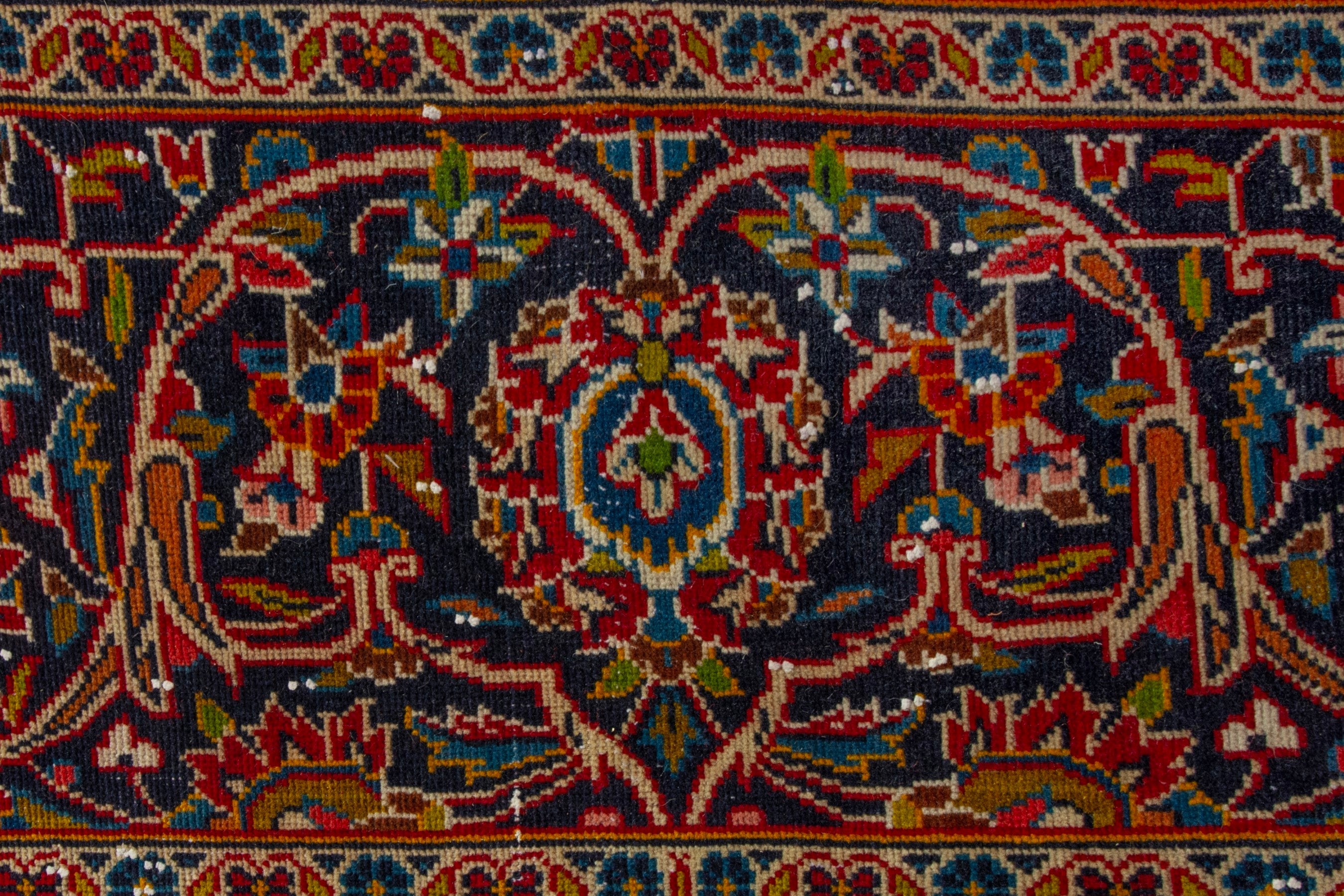 Persian Kashan oversized rug in deep red and brown, view 11 of 22