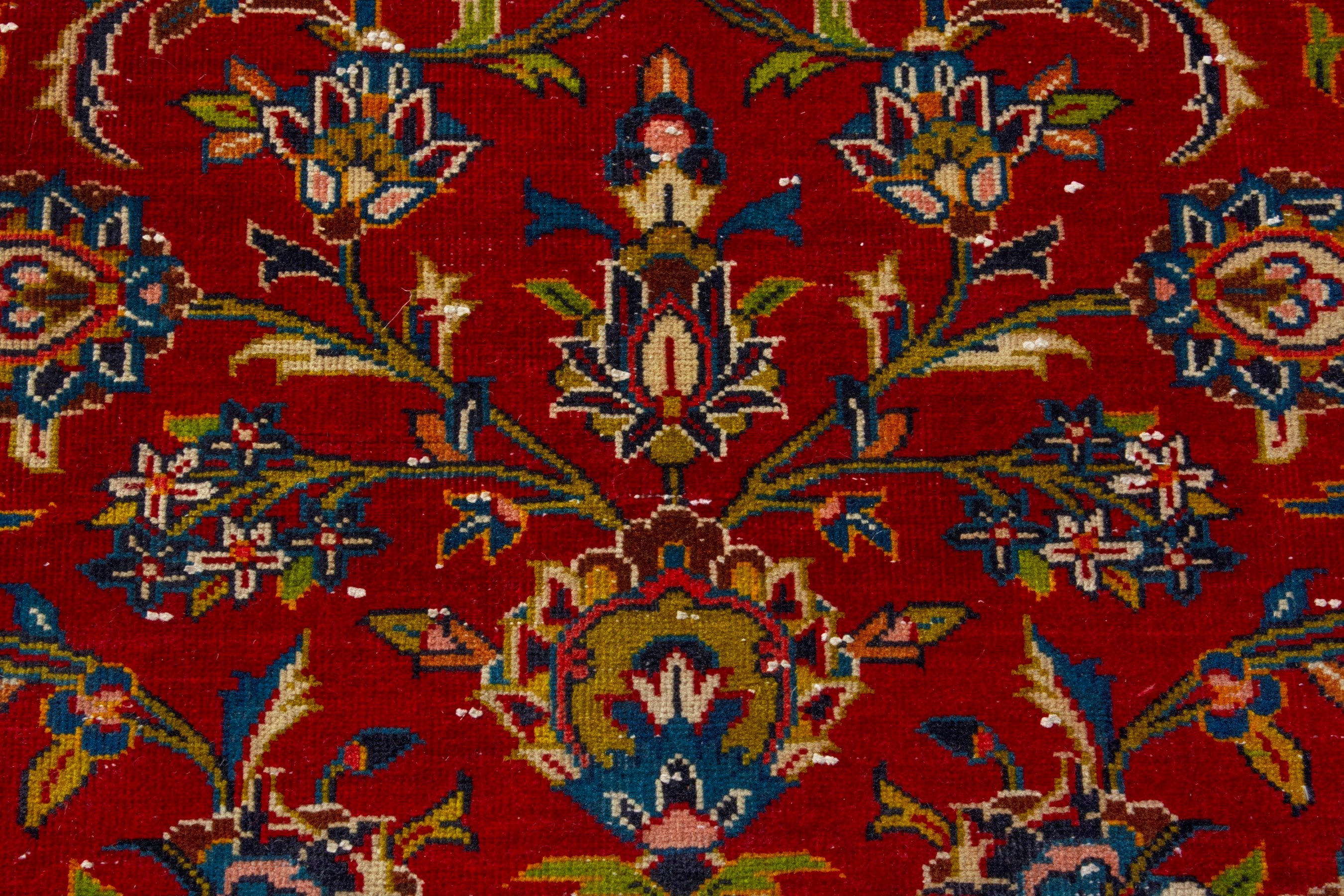 Persian Kashan oversized rug in deep red and brown, view 12 of 22
