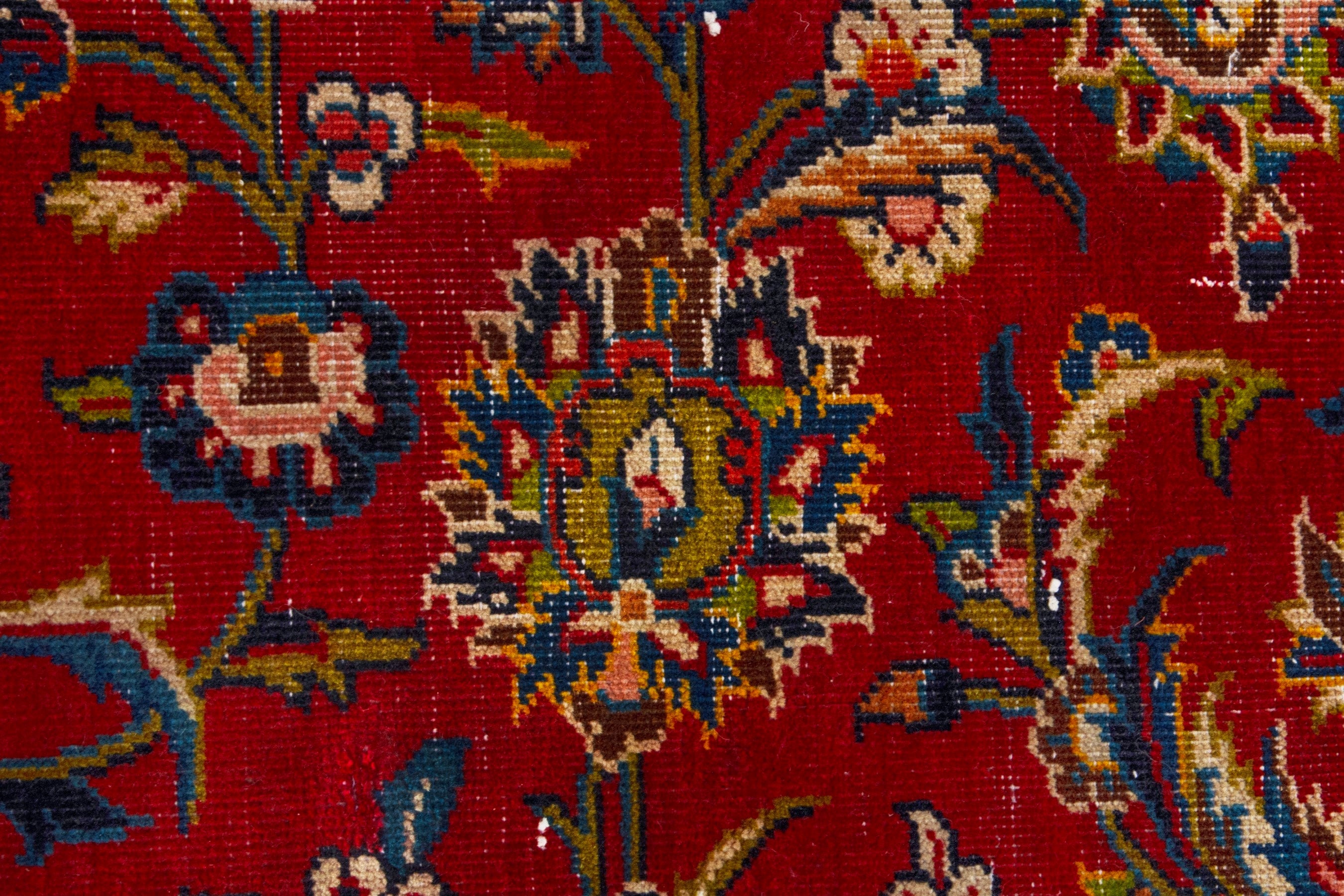 Persian Kashan oversized rug in deep red and brown, view 13 of 22