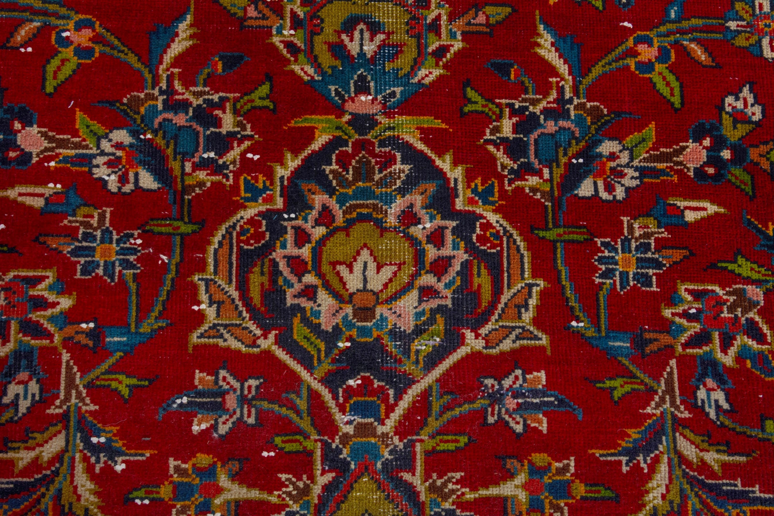Persian Kashan oversized rug in deep red and brown, view 14 of 22