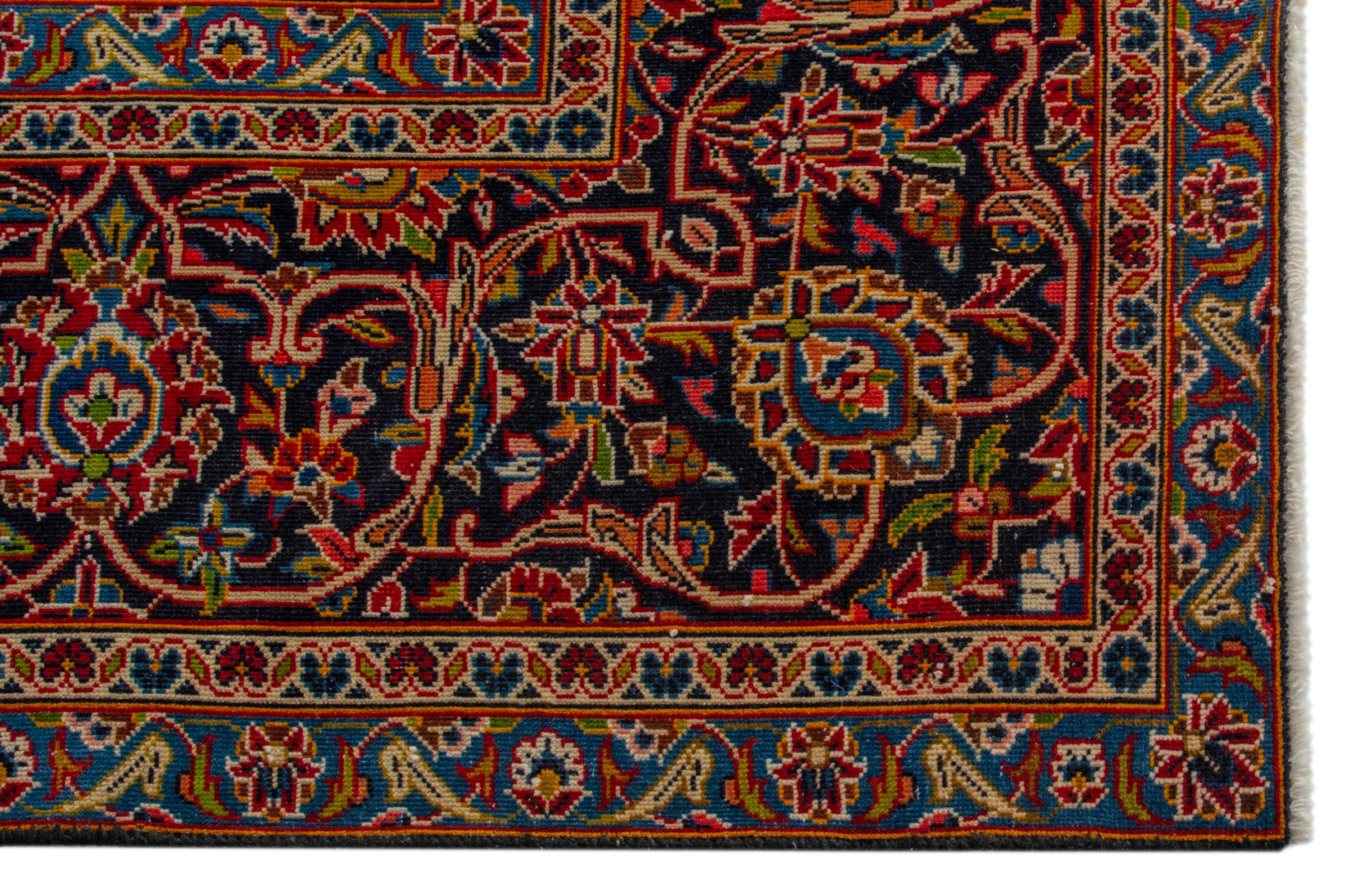 Persian Kashan oversized rug in deep red and brown, view 5 of 22