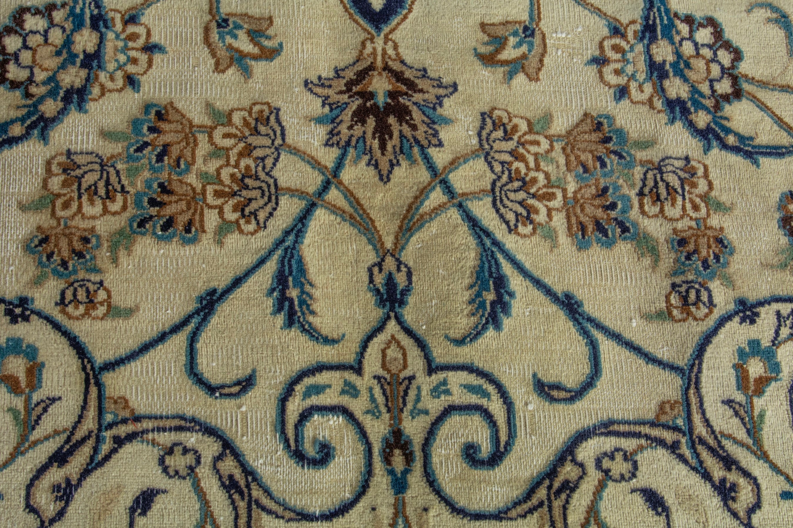 Persian Nain oversized rug in cream and charcoal, view 10 of 18