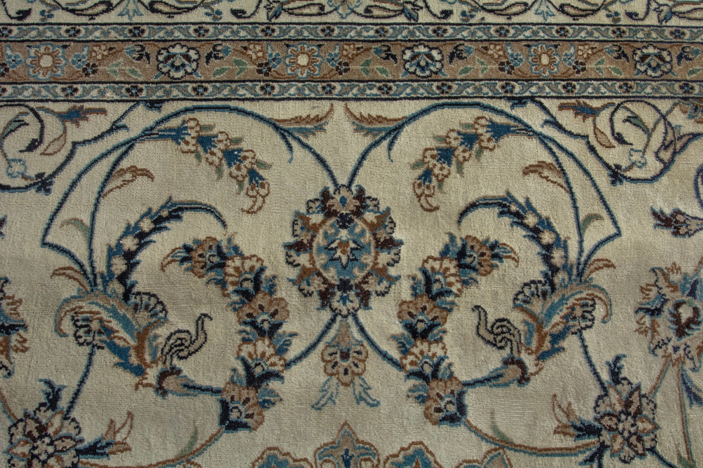 Persian Nain oversized rug in cream and charcoal, view 12 of 18