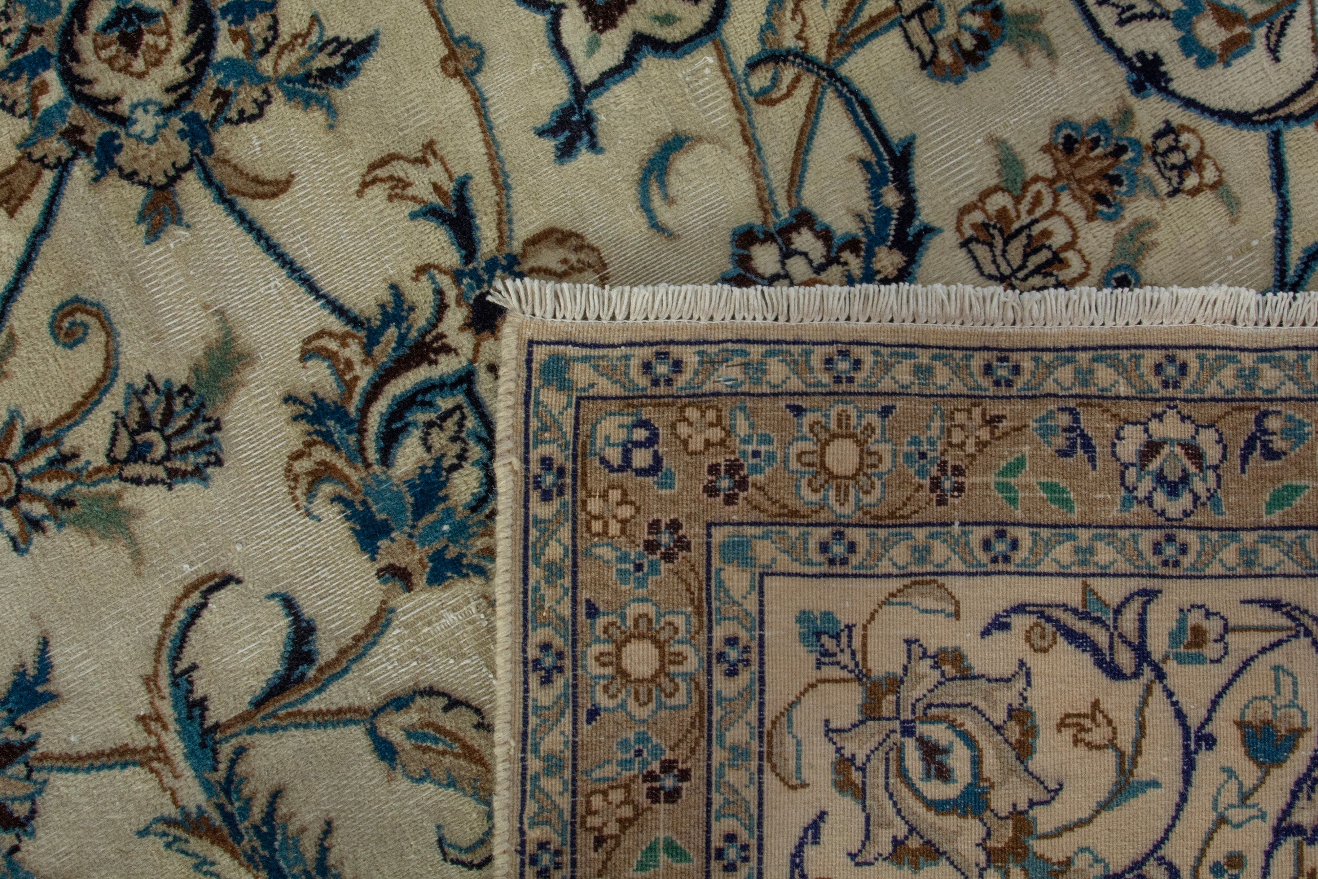 Persian Nain oversized rug in cream and charcoal, view 18 of 18