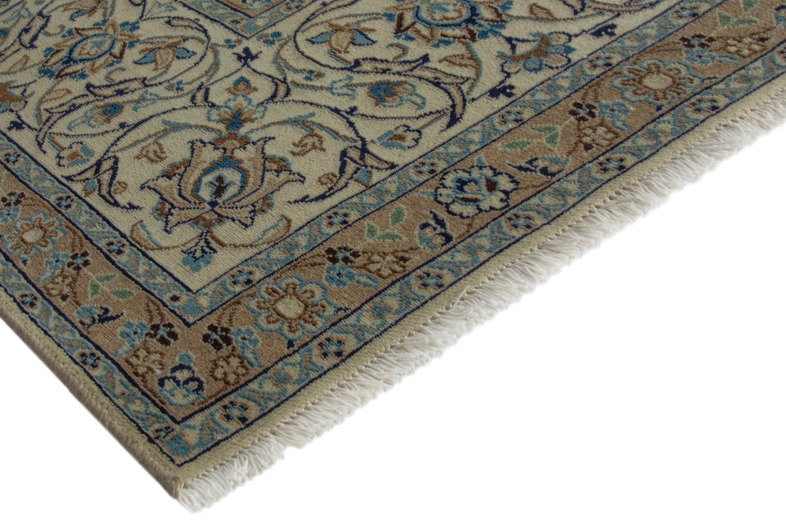 Persian Nain oversized rug in cream and charcoal, view 6 of 18