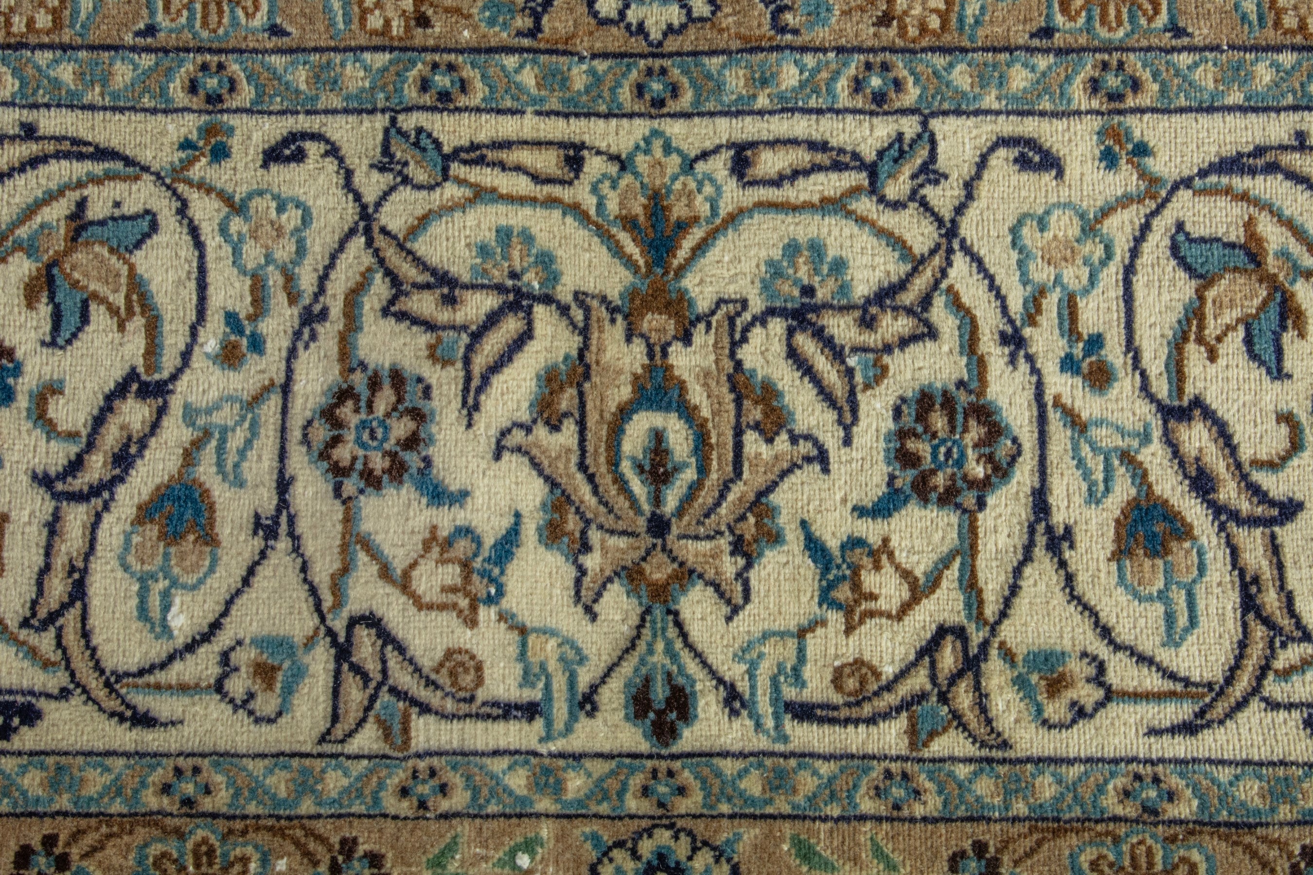 Persian Nain oversized rug in cream and charcoal, view 9 of 18