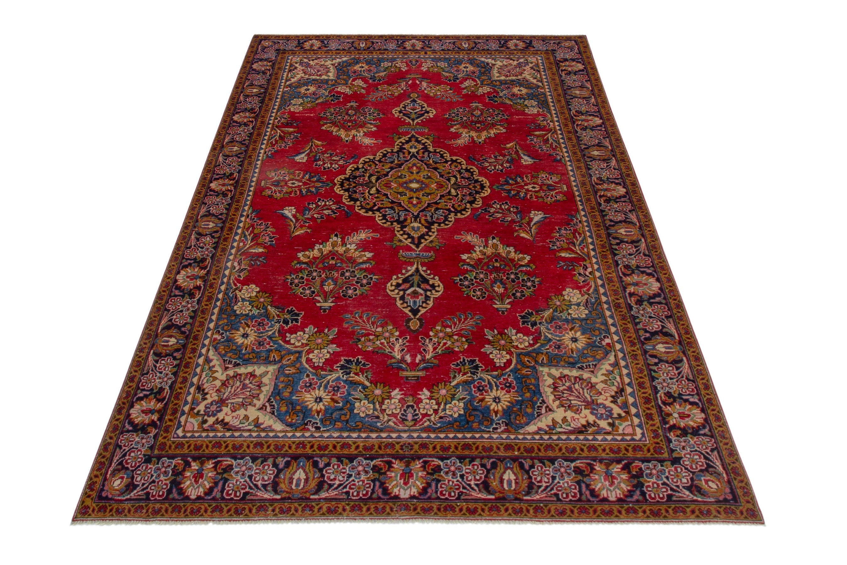 Persian Vist oversized rug in deep red and gold, view 2 of 24