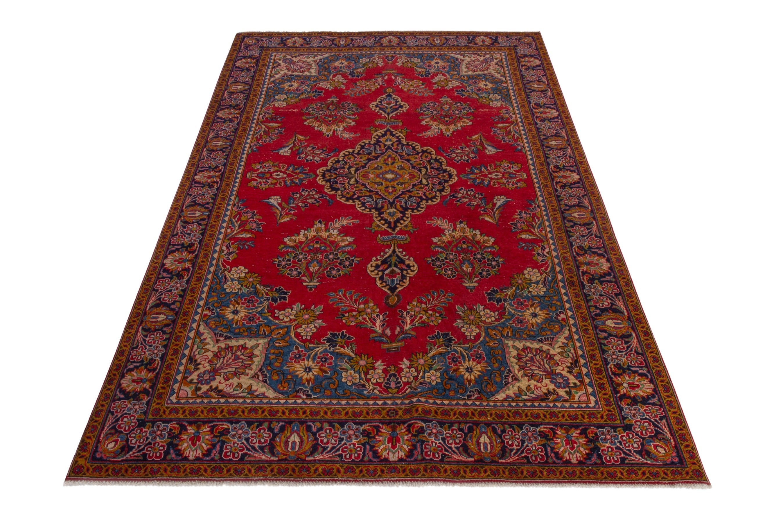 Persian Vist oversized rug in deep red and gold, view 3 of 24