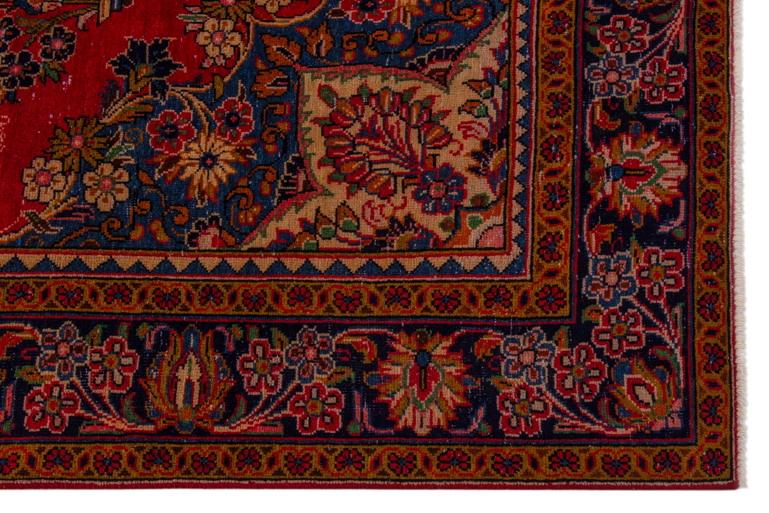 Persian Vist oversized rug in deep red and gold, view 5 of 24