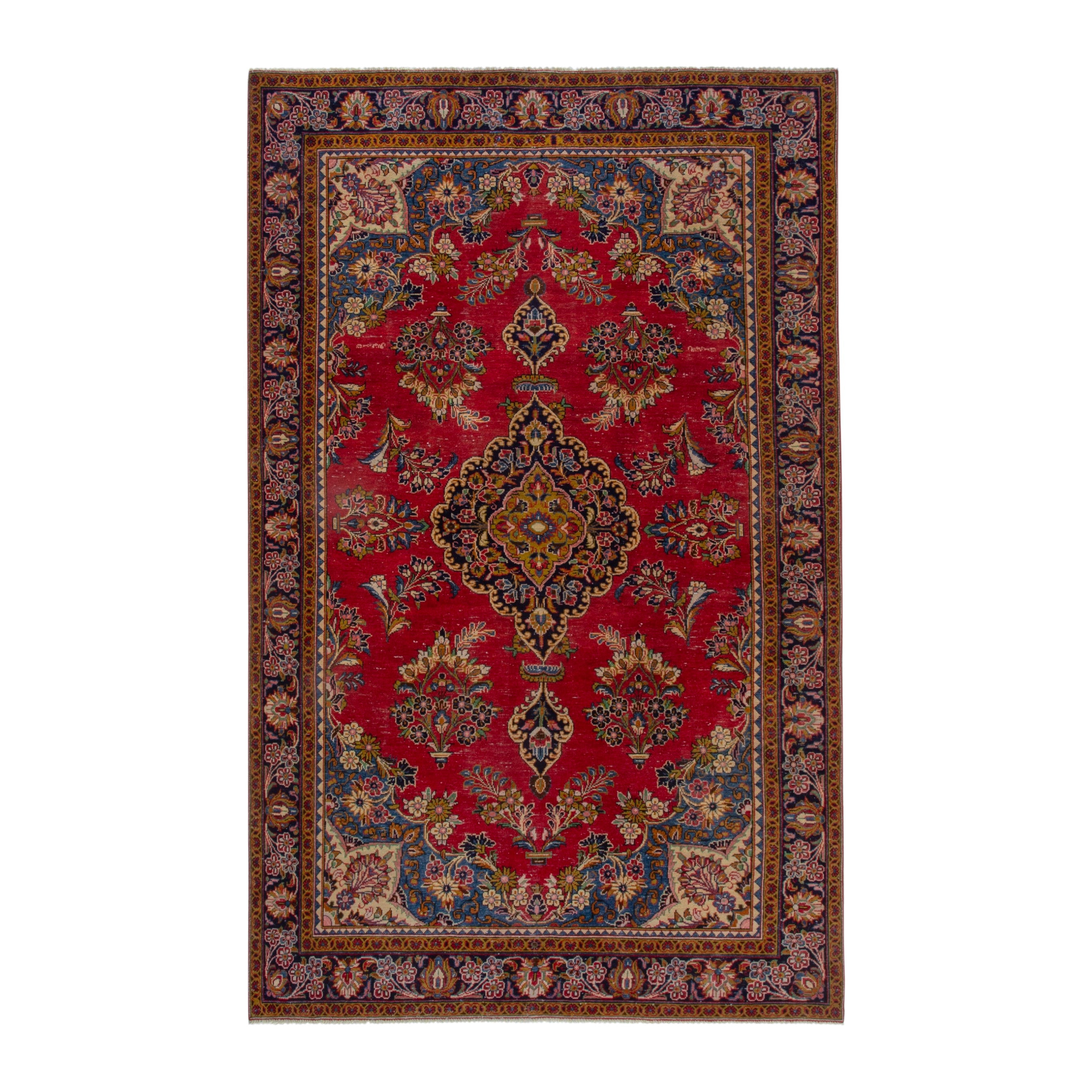 Persian Vist oversized rug in deep red and gold, 6'8" x 10'7"