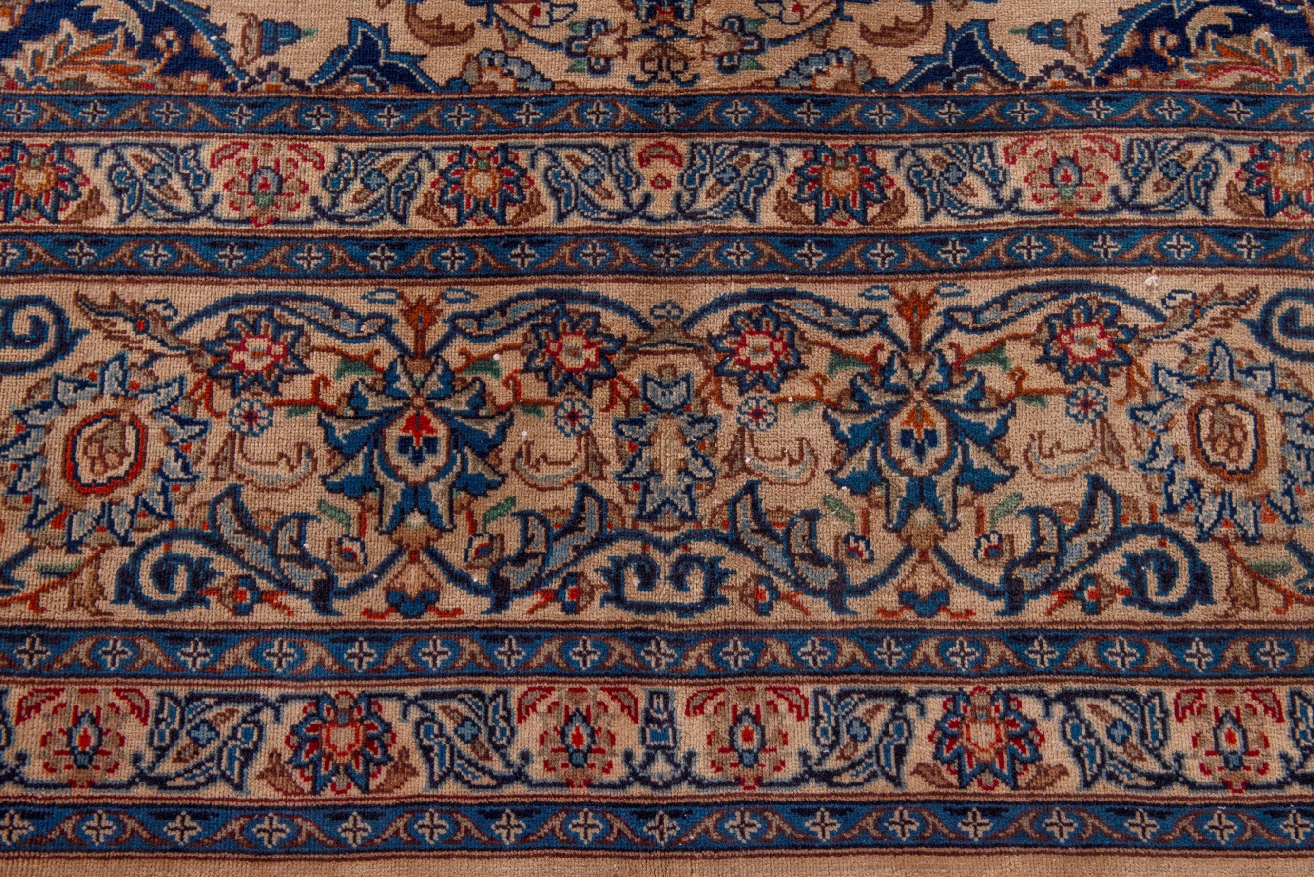 Persian Kashmar oversized rug in cream and navy, view 11 of 25