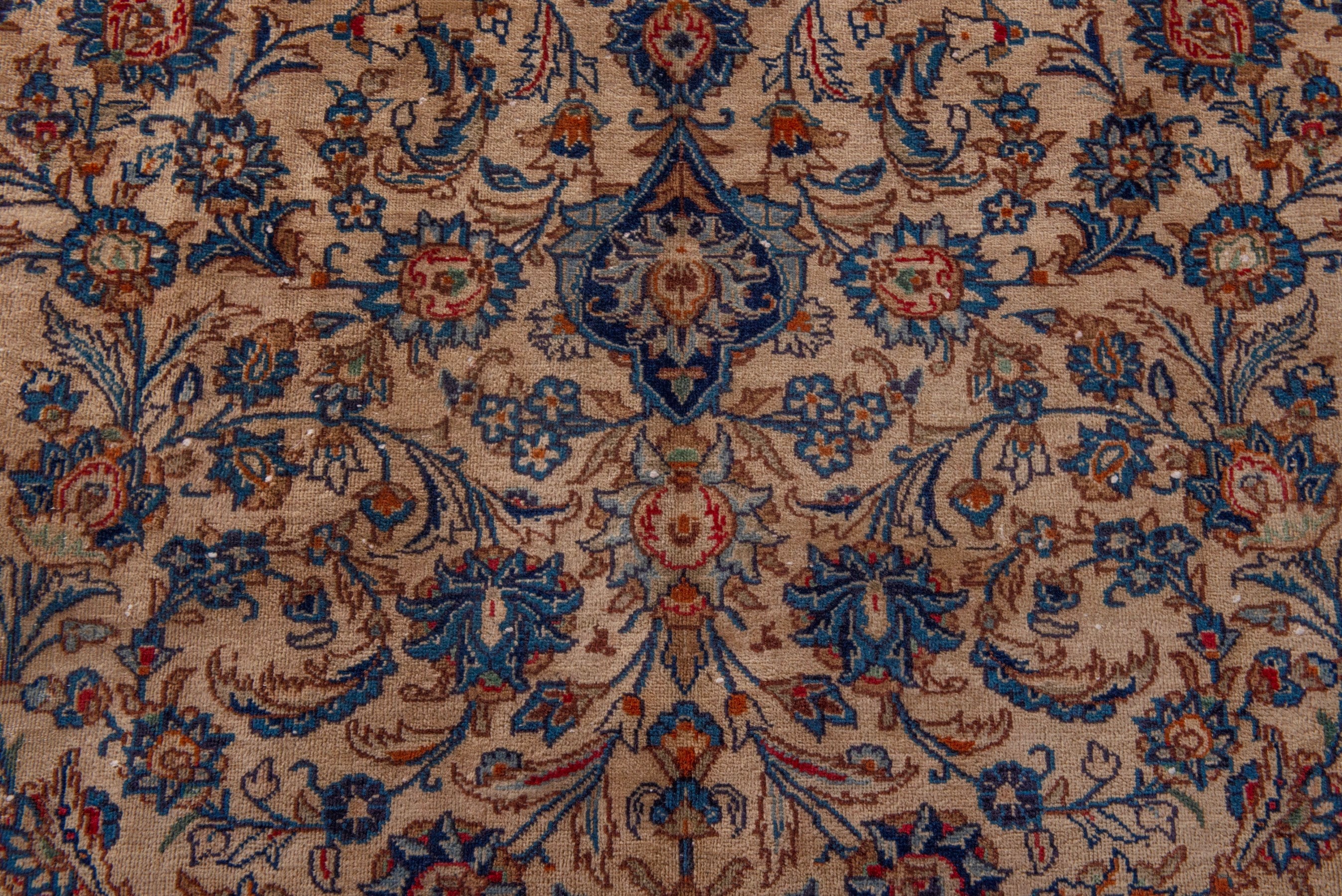 Persian Kashmar oversized rug in cream and navy, view 12 of 25