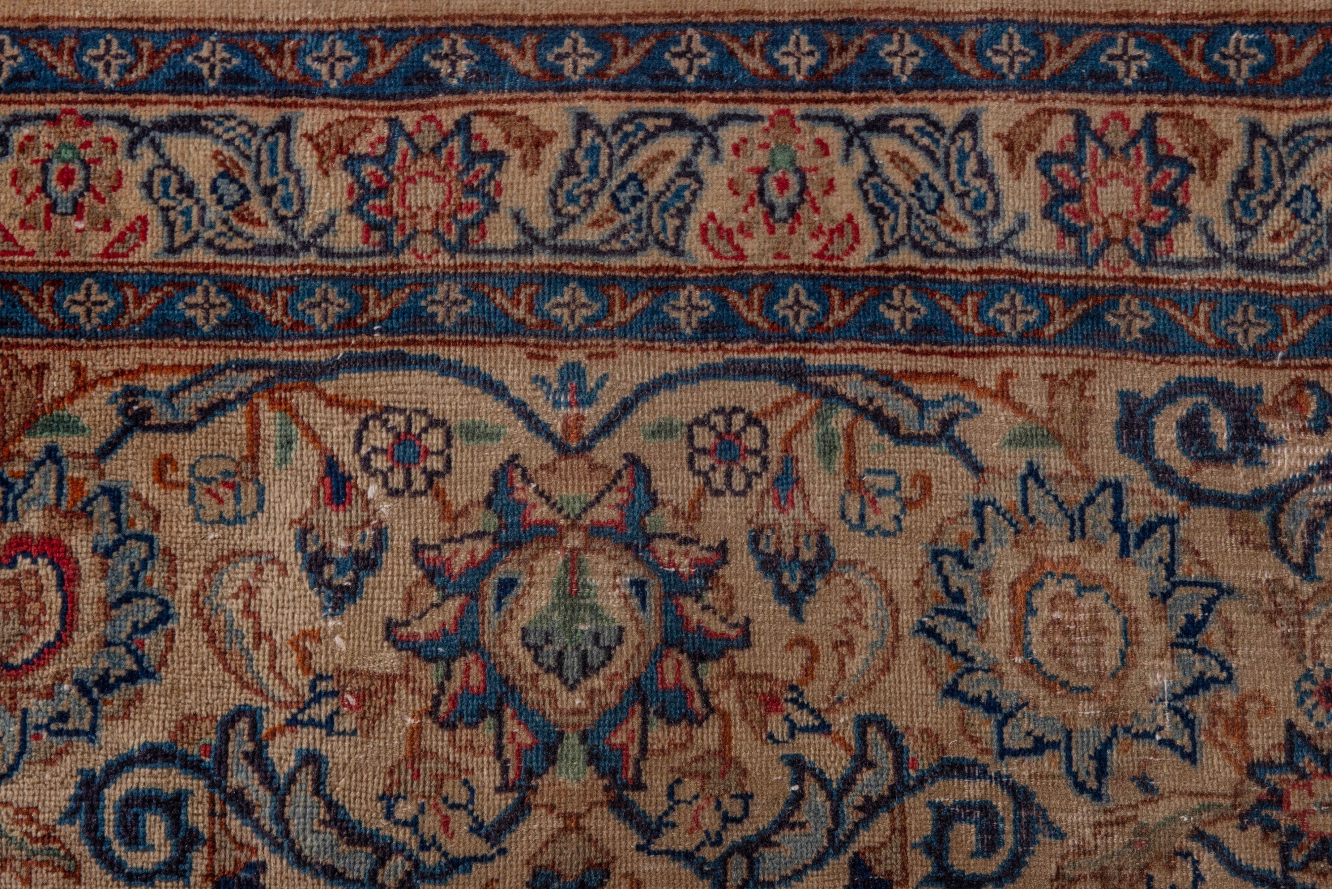 Persian Kashmar oversized rug in cream and navy, view 17 of 25