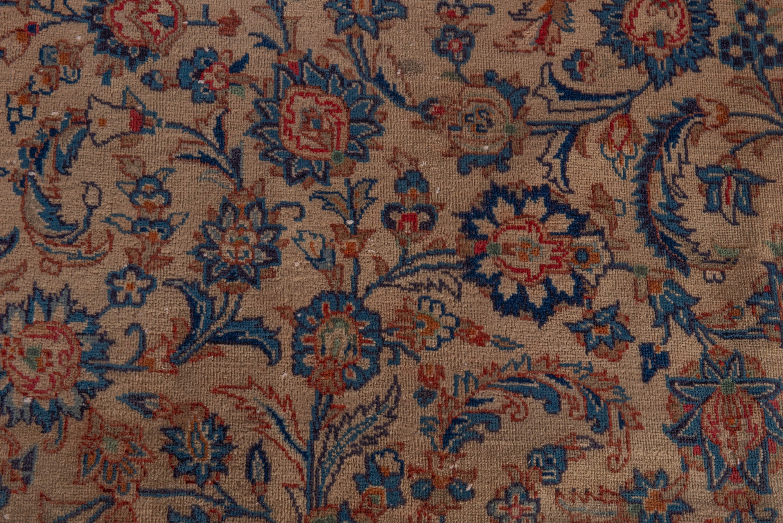 Persian Kashmar oversized rug in cream and navy, view 19 of 25