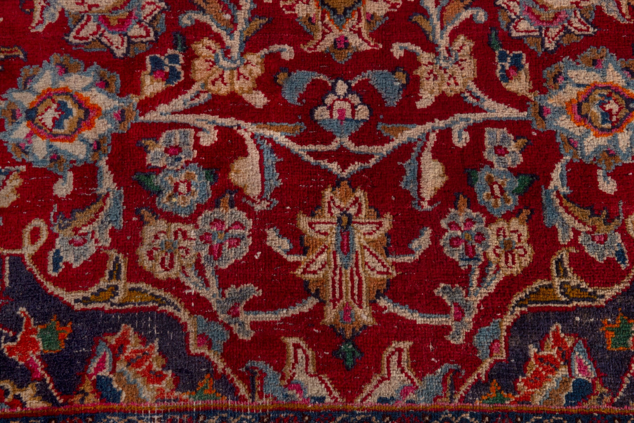 Persian Mashhad oversized rug in burgundy and deep red, view 11 of 24