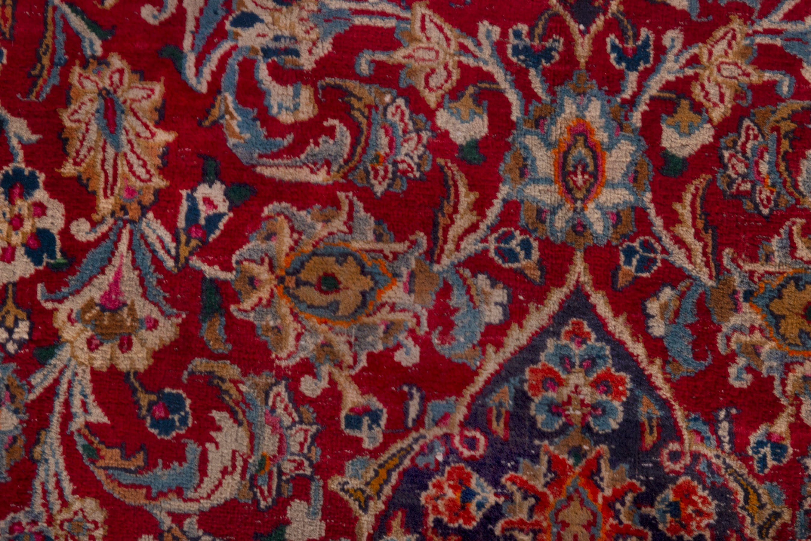 Persian Mashhad oversized rug in burgundy and deep red, view 14 of 24