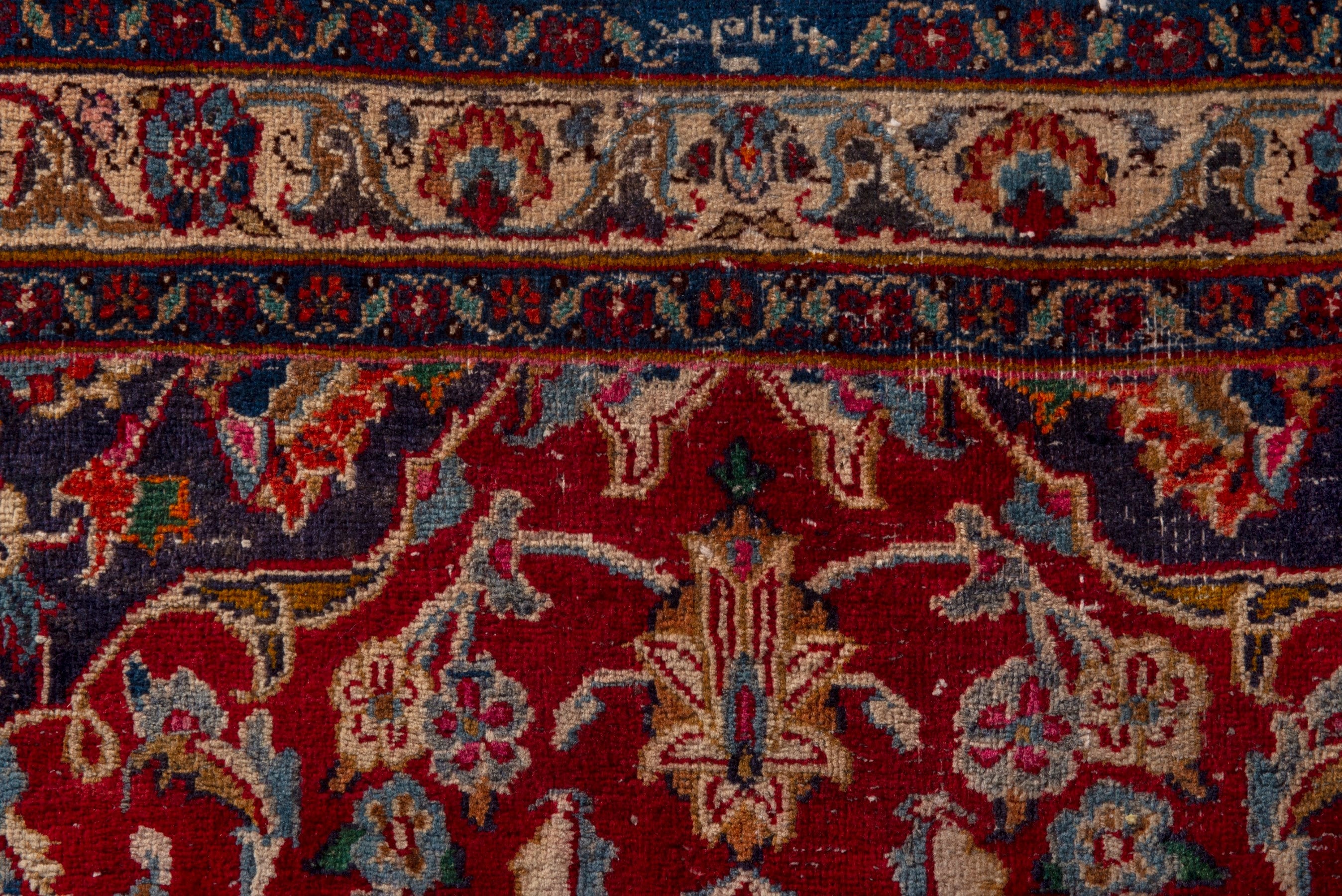 Persian Mashhad oversized rug in burgundy and deep red, view 17 of 24