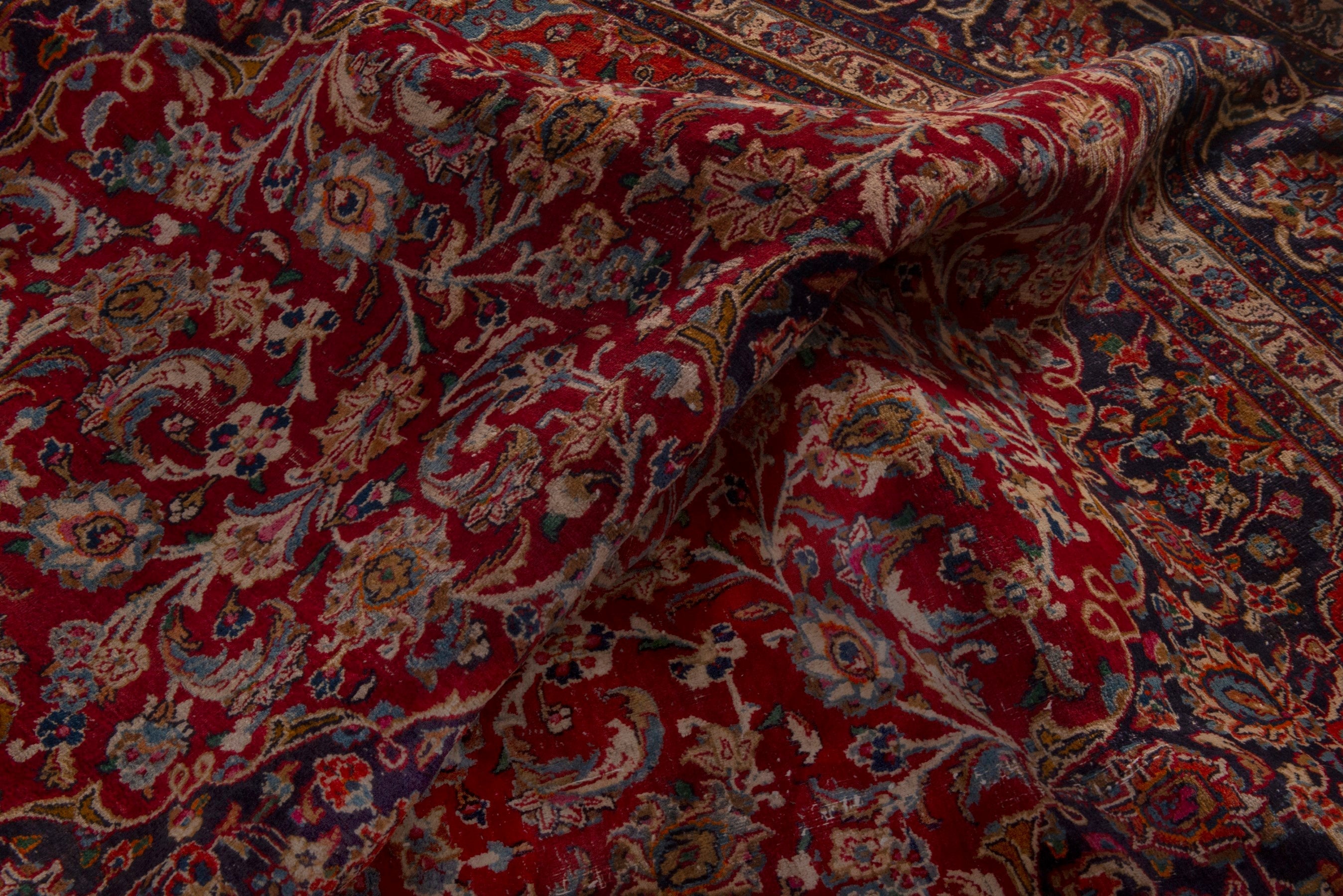 Persian Mashhad oversized rug in burgundy and deep red, view 19 of 24