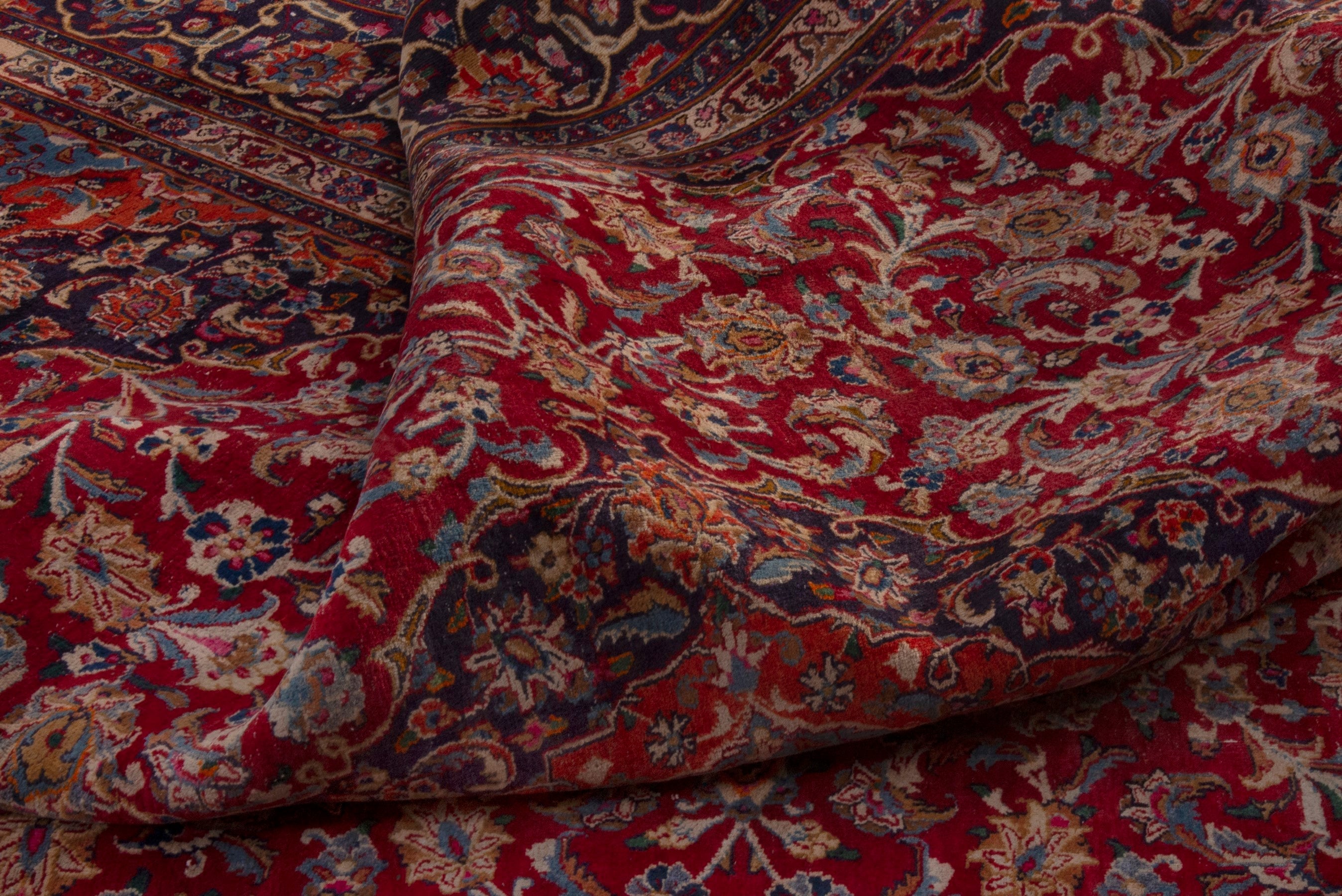 Persian Mashhad oversized rug in burgundy and deep red, view 20 of 24