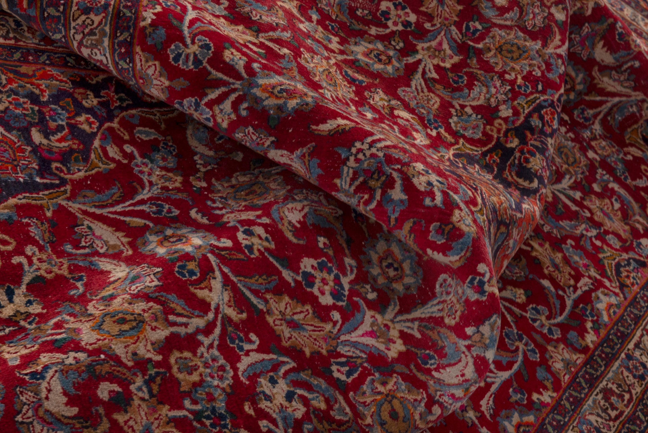 Persian Mashhad oversized rug in burgundy and deep red, view 22 of 24