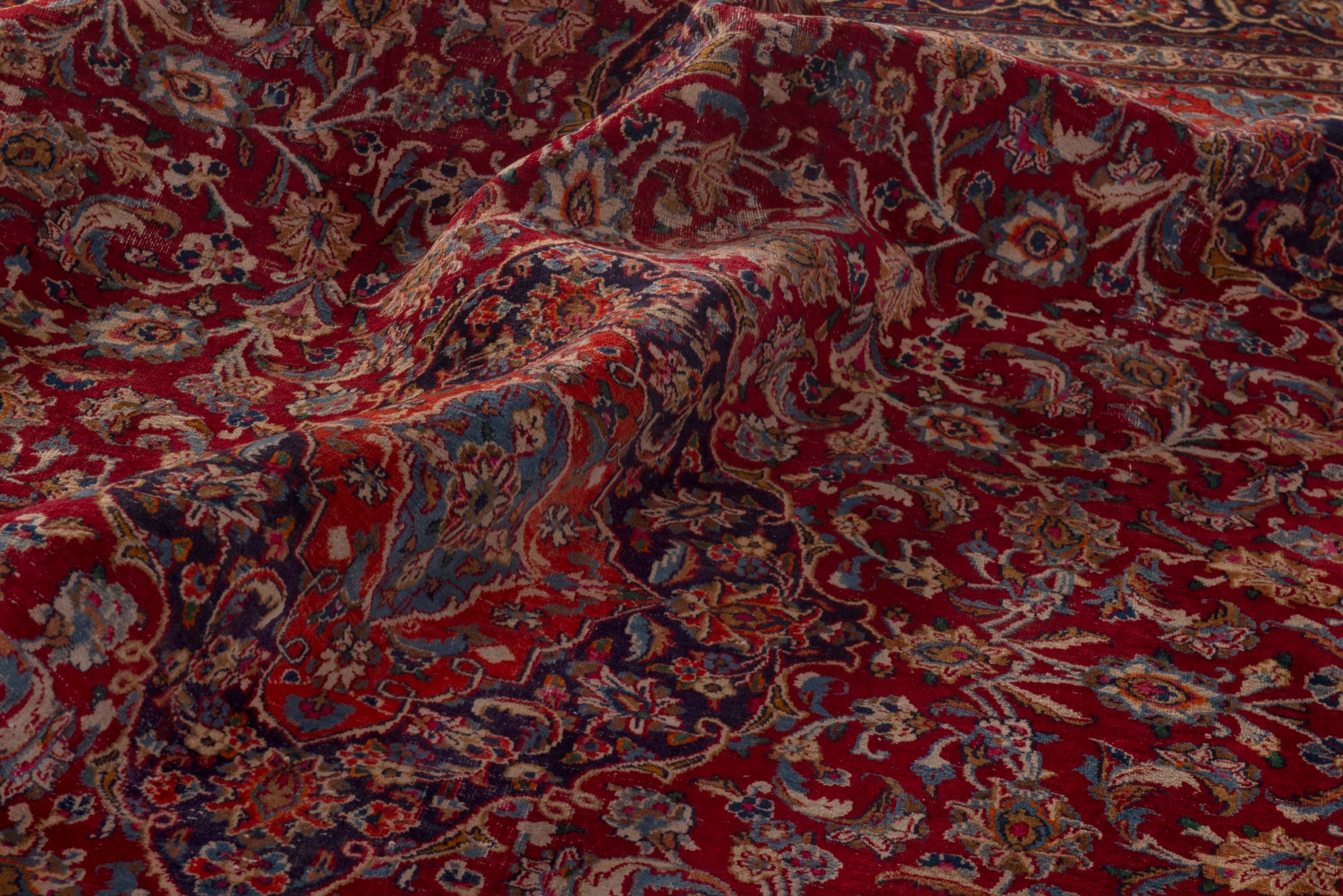 Persian Mashhad oversized rug in burgundy and deep red, view 23 of 24