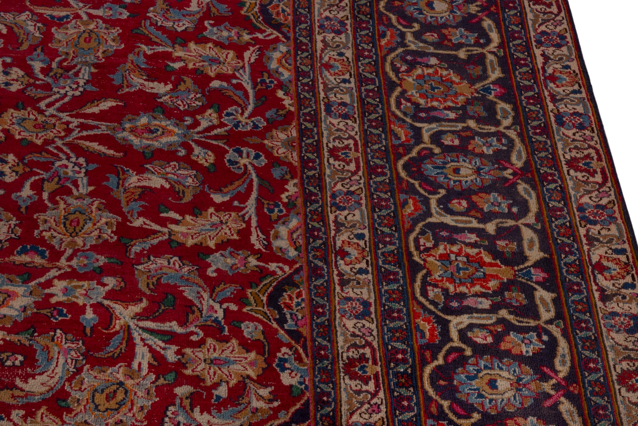 Persian Mashhad oversized rug in burgundy and deep red, view 7 of 24