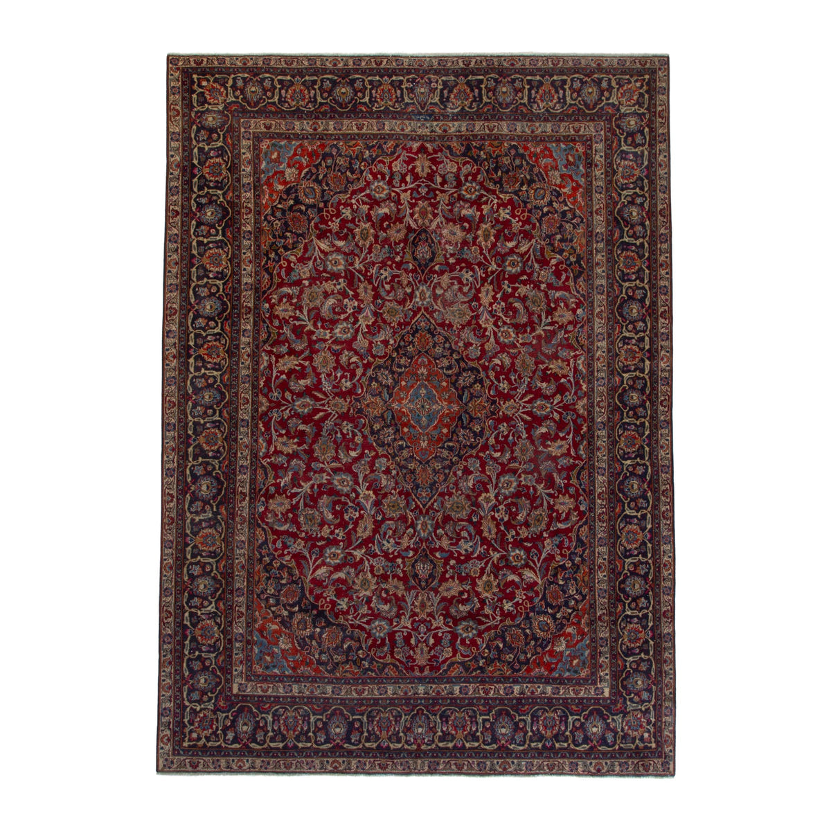 Persian Mashhad oversized rug in burgundy and deep red, 9'6" x 12'8"