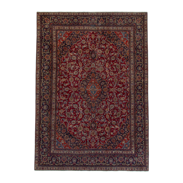 Persian Mashhad oversized rug in burgundy and deep red, 9'6" x 12'8"