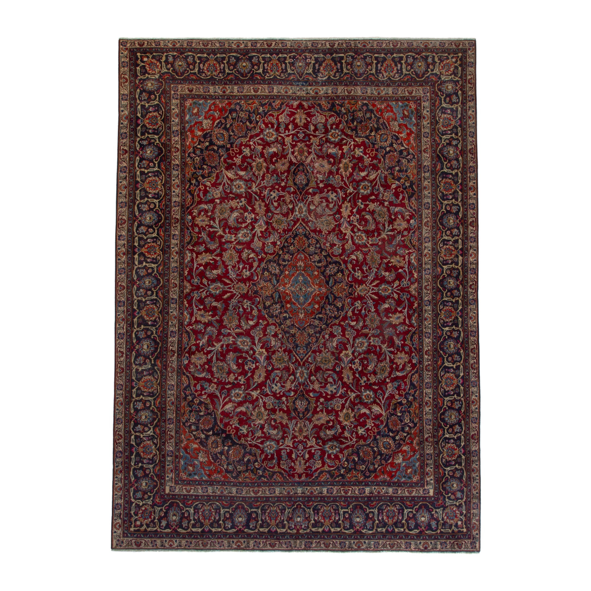 Persian Mashhad oversized rug in burgundy and deep red, 9'6" x 12'8"