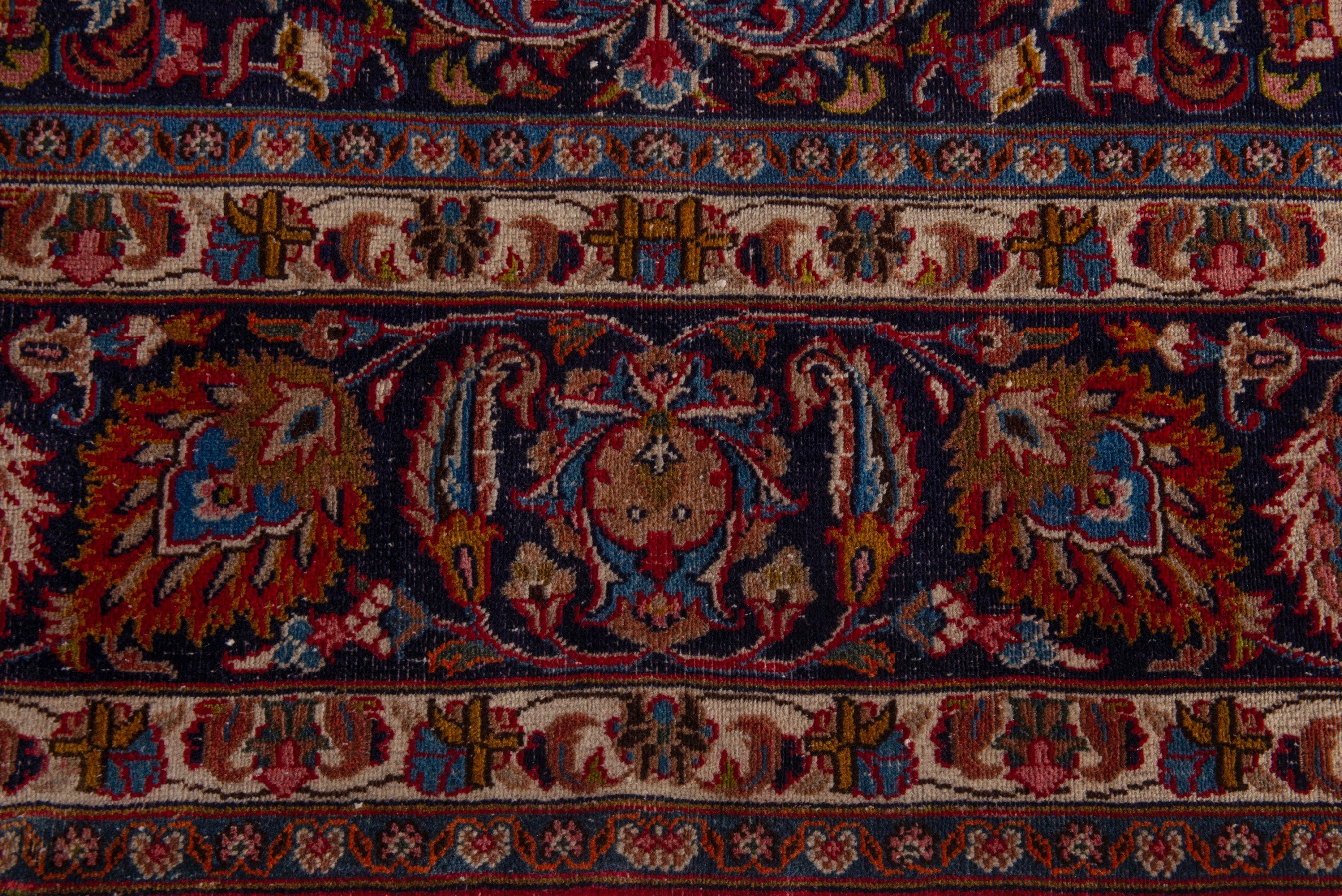 Persian Mashhad oversized rug in deep red and dark brown, view 12 of 24