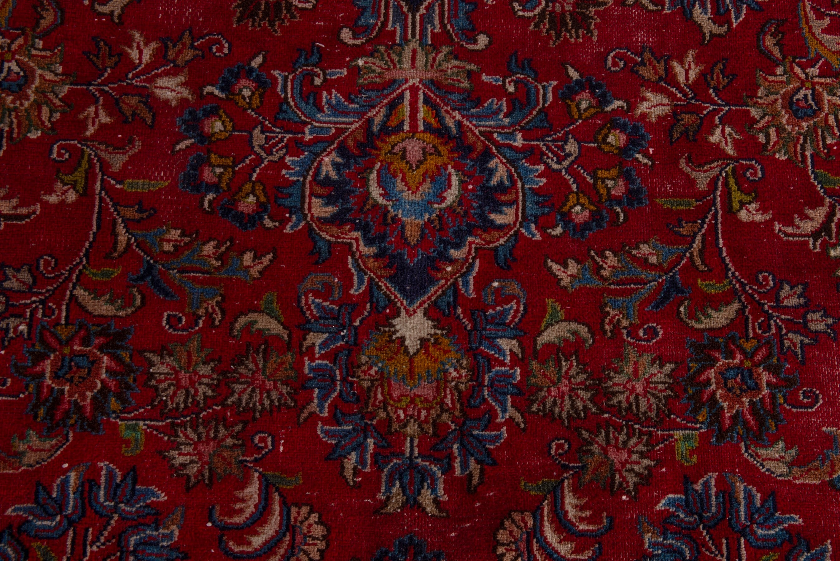 Persian Mashhad oversized rug in deep red and dark brown, view 13 of 24